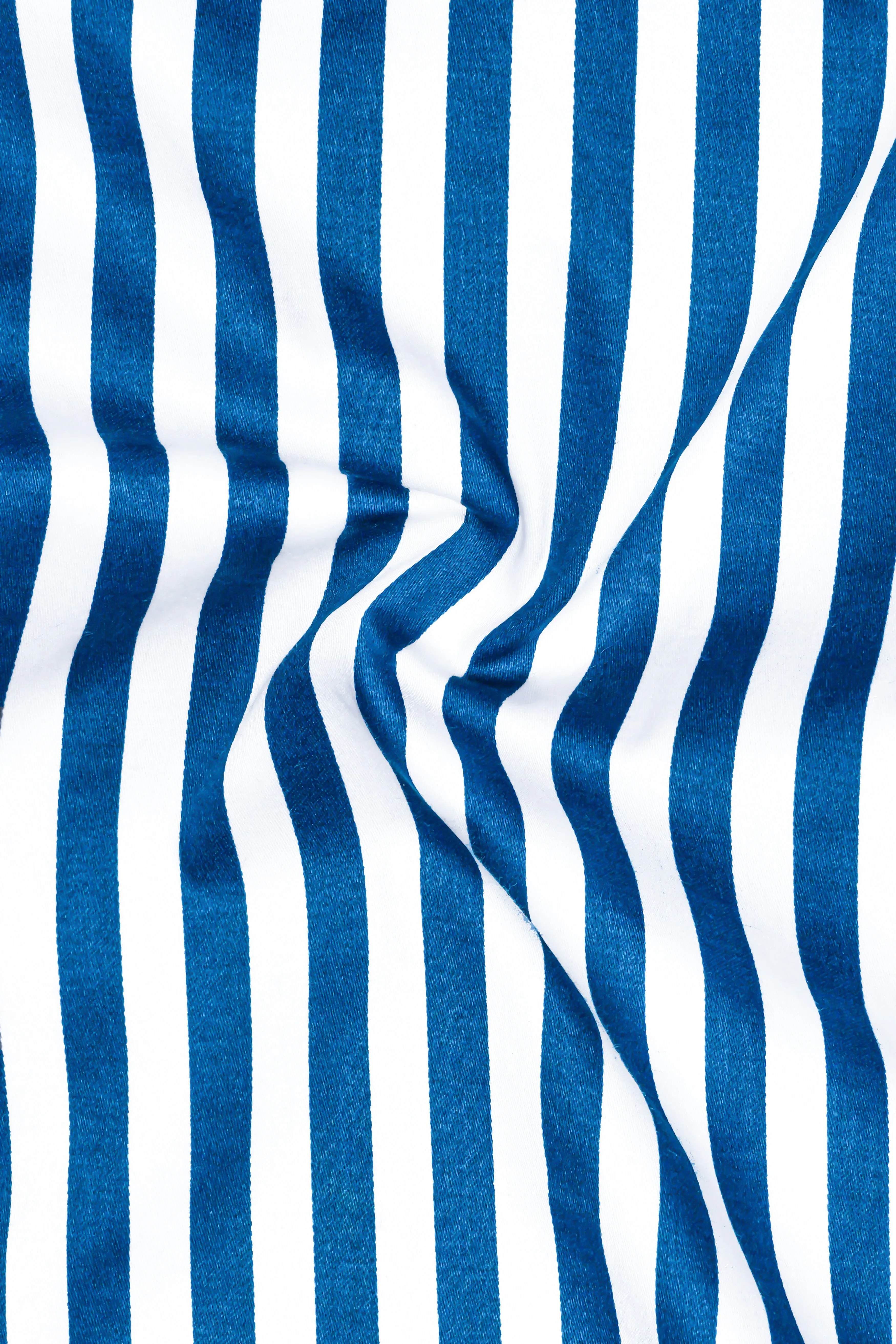 Azzorio-Catalina Blue And Bright White Candy Striped Subtle Sheen Super Soft Premium Cotton Dress Shirt sold by French Crown product image thumbnail 3