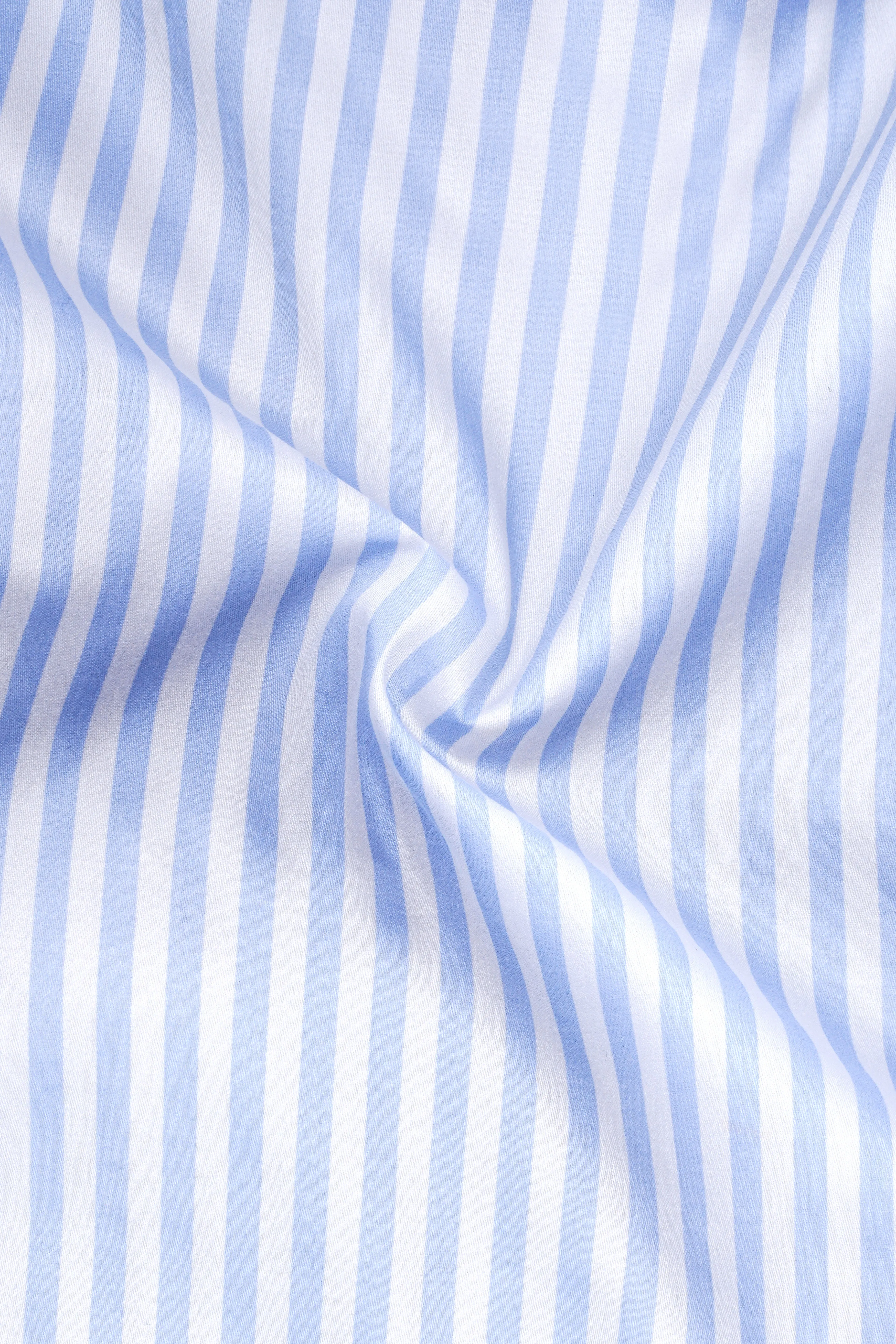Ceruloro-Glacier Blue And Bright White Candy Striped Super Soft Premium Cotton Dress Shirt sold by French Crown product image thumbnail 3