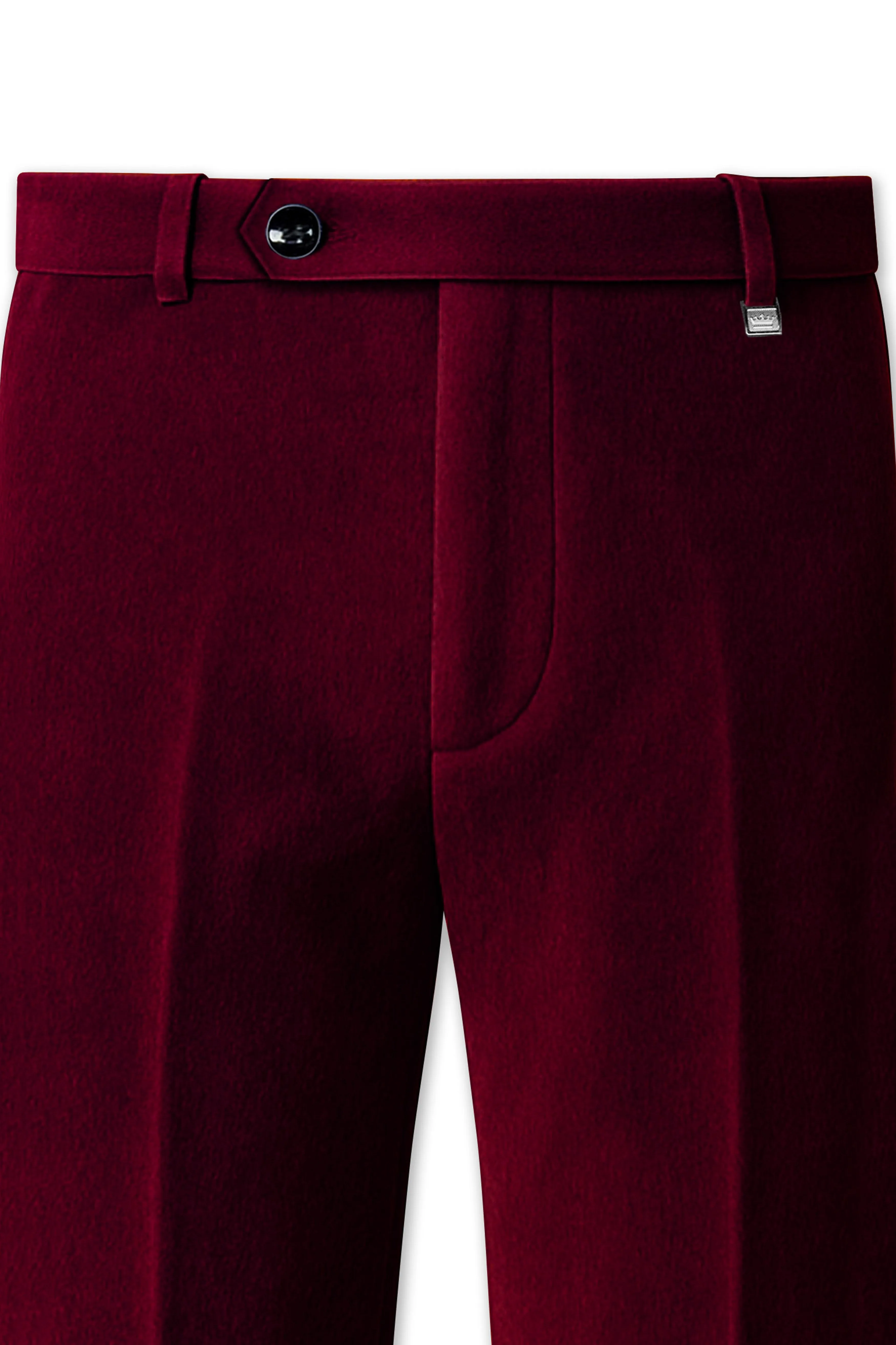 Marcrest-Bulgarian Maroon Velvet Stretchable Waistband Pant sold by French Crown product image thumbnail 4