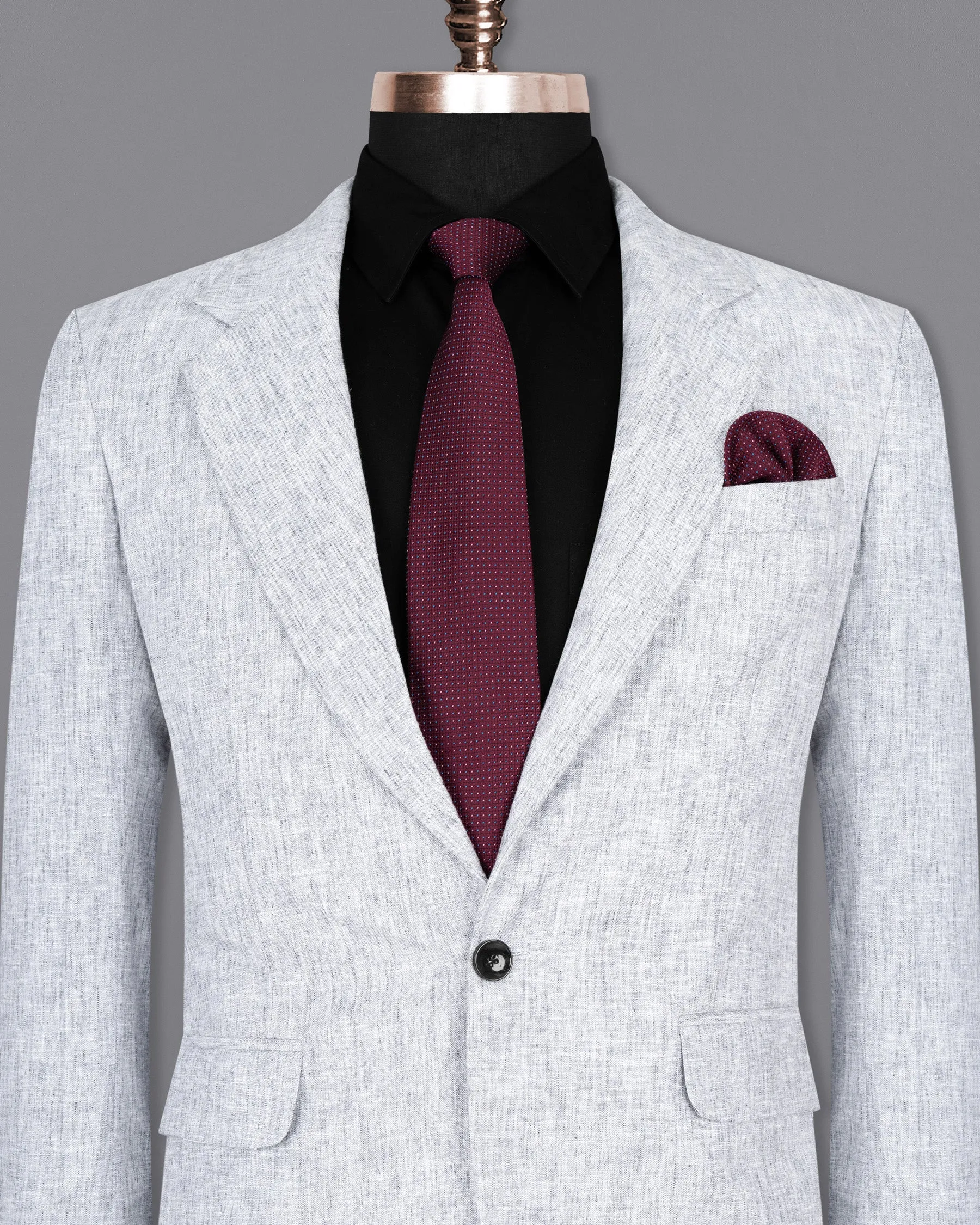 Ghost Grey Luxurious Linen Blazer sold by French Crown product image thumbnail 2