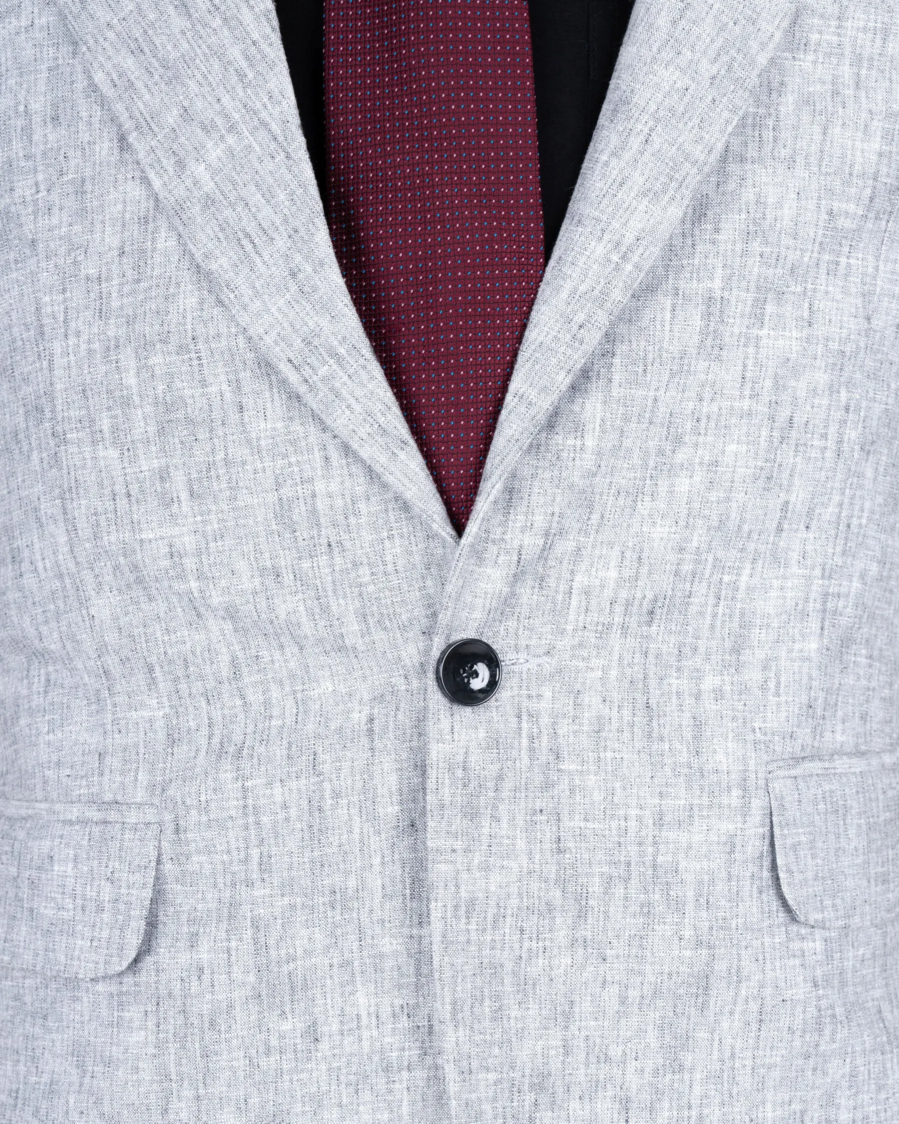 Ghost Grey Luxurious Linen Blazer sold by French Crown product image thumbnail 4