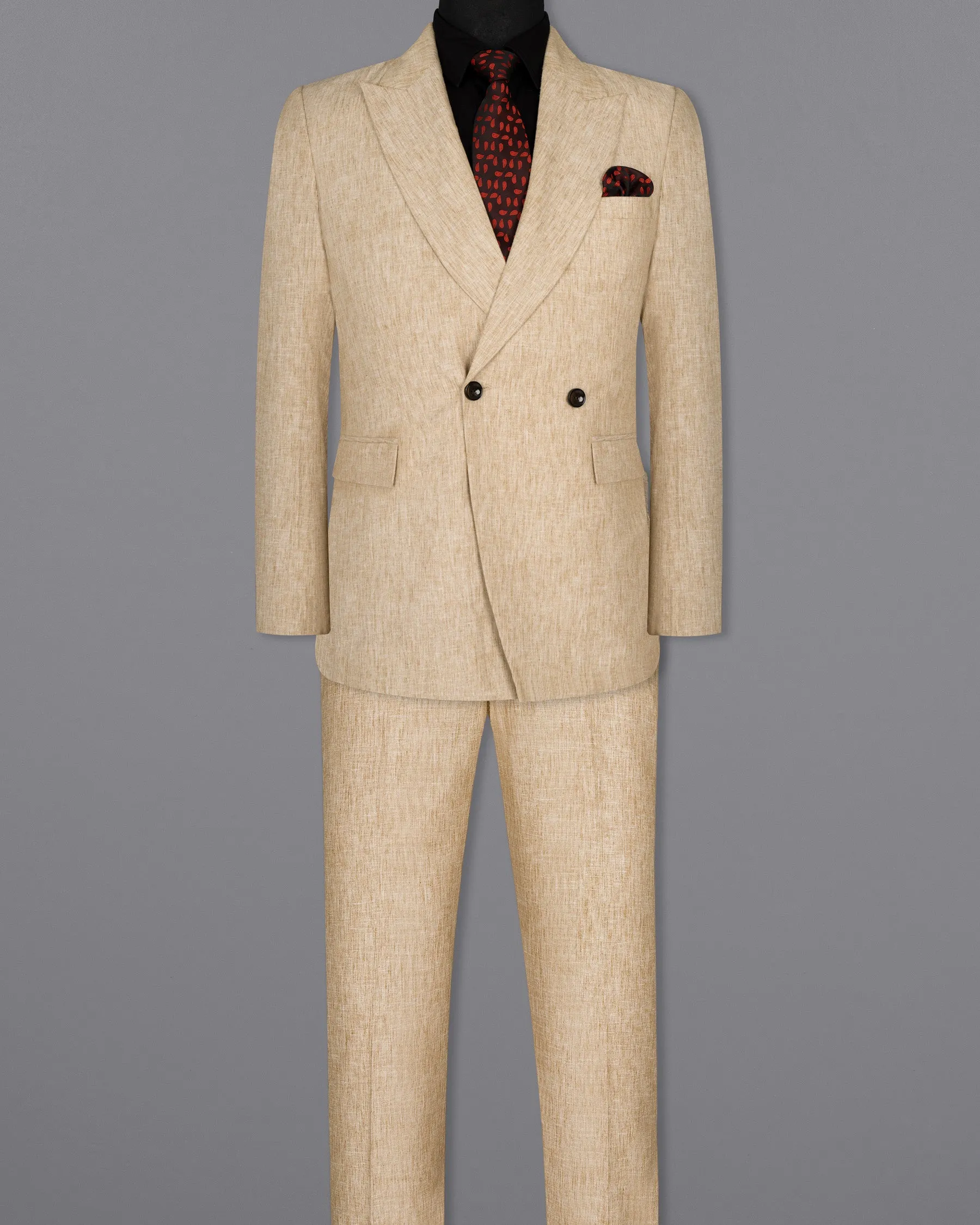 Cream Luxurious Linen Suit sold by French Crown product image thumbnail 4