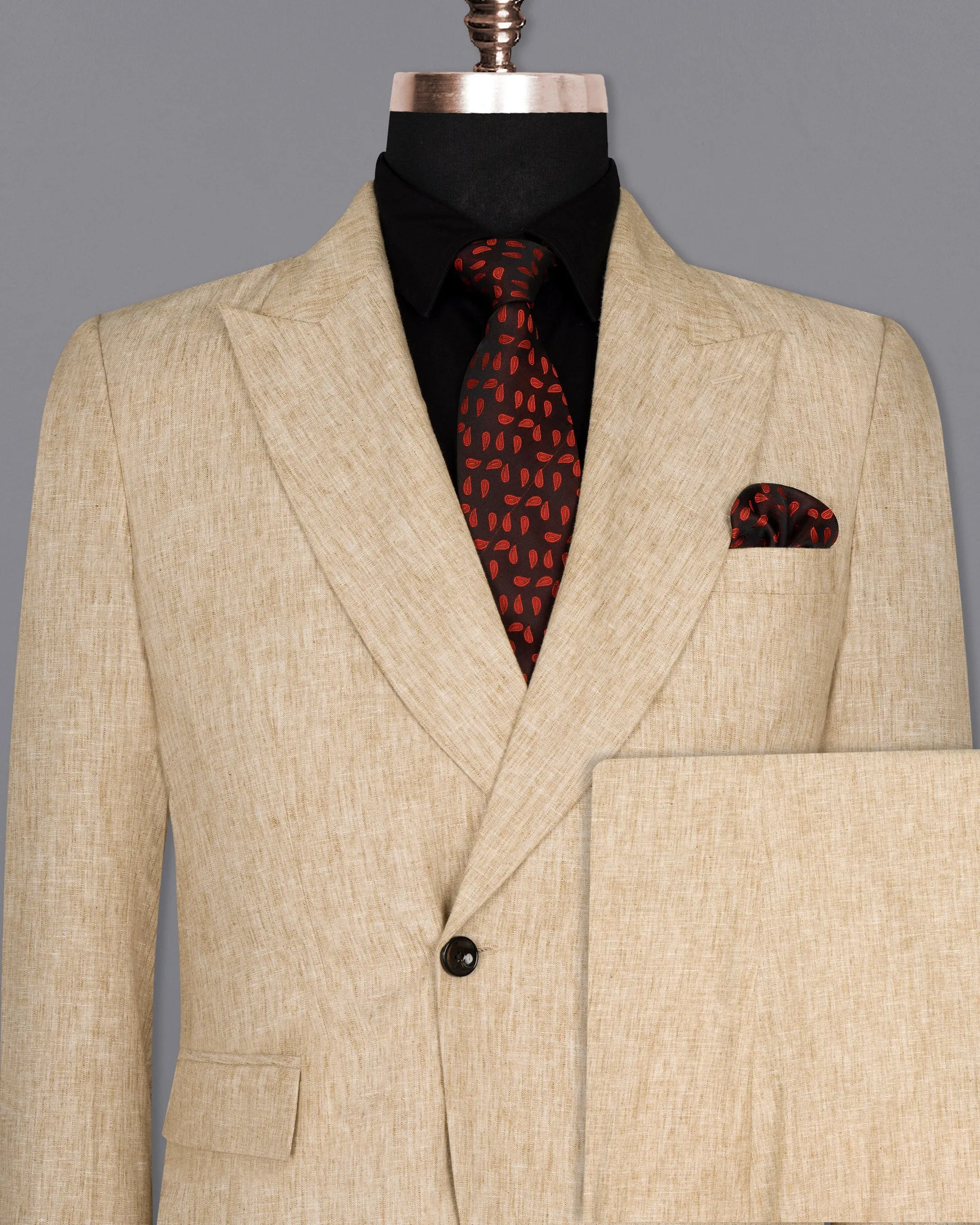 Cream Luxurious Linen Suit sold by French Crown product image thumbnail 2
