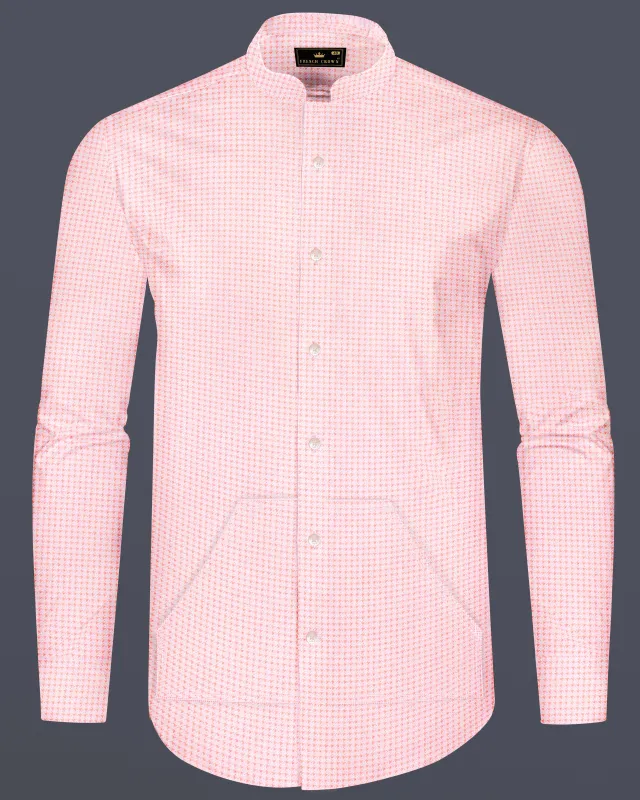 Azalea Pink and White Premium Cotton Shirt sold by French Crown