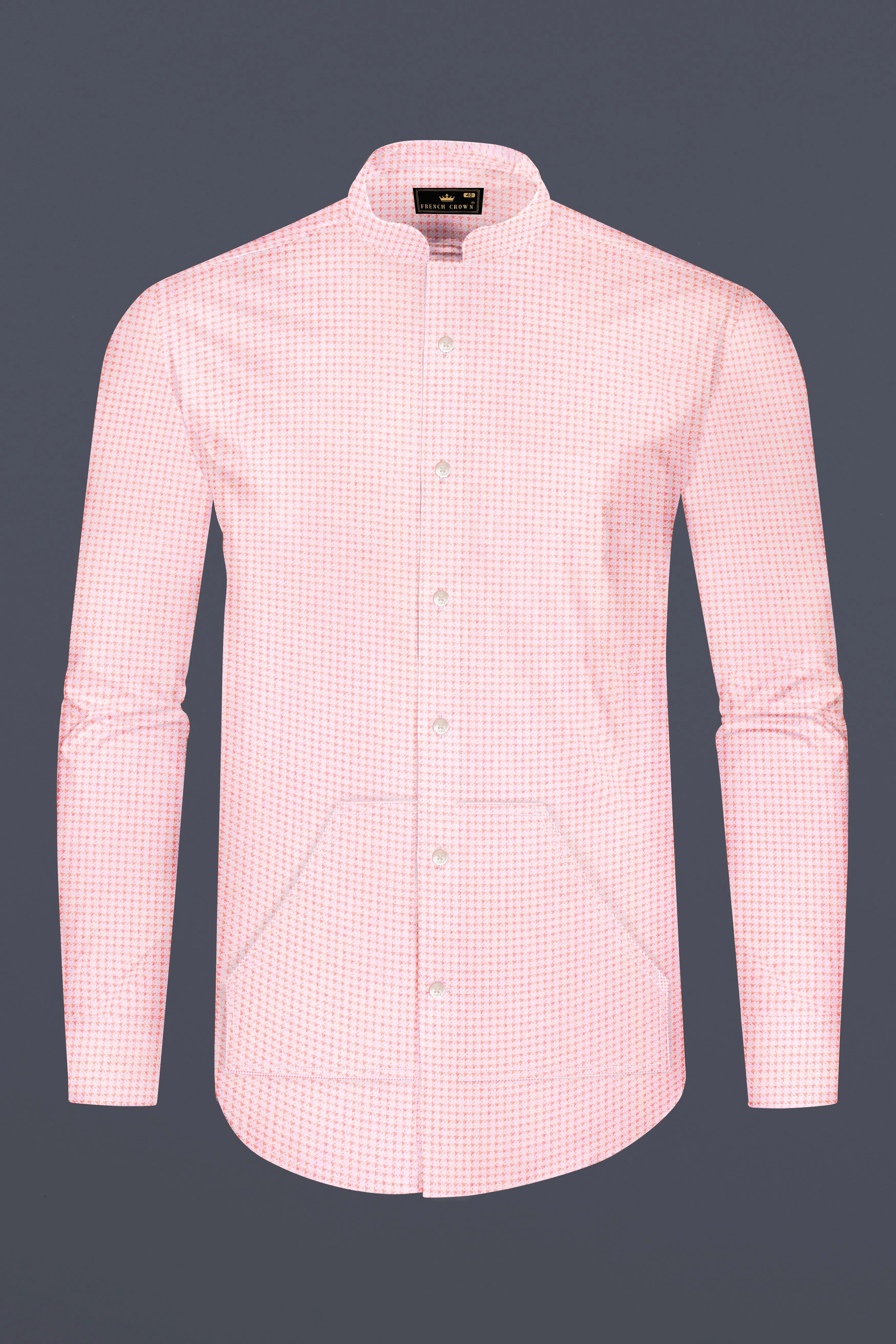 Azalea Pink and White Premium Cotton Shirt sold by French Crown product image thumbnail 2