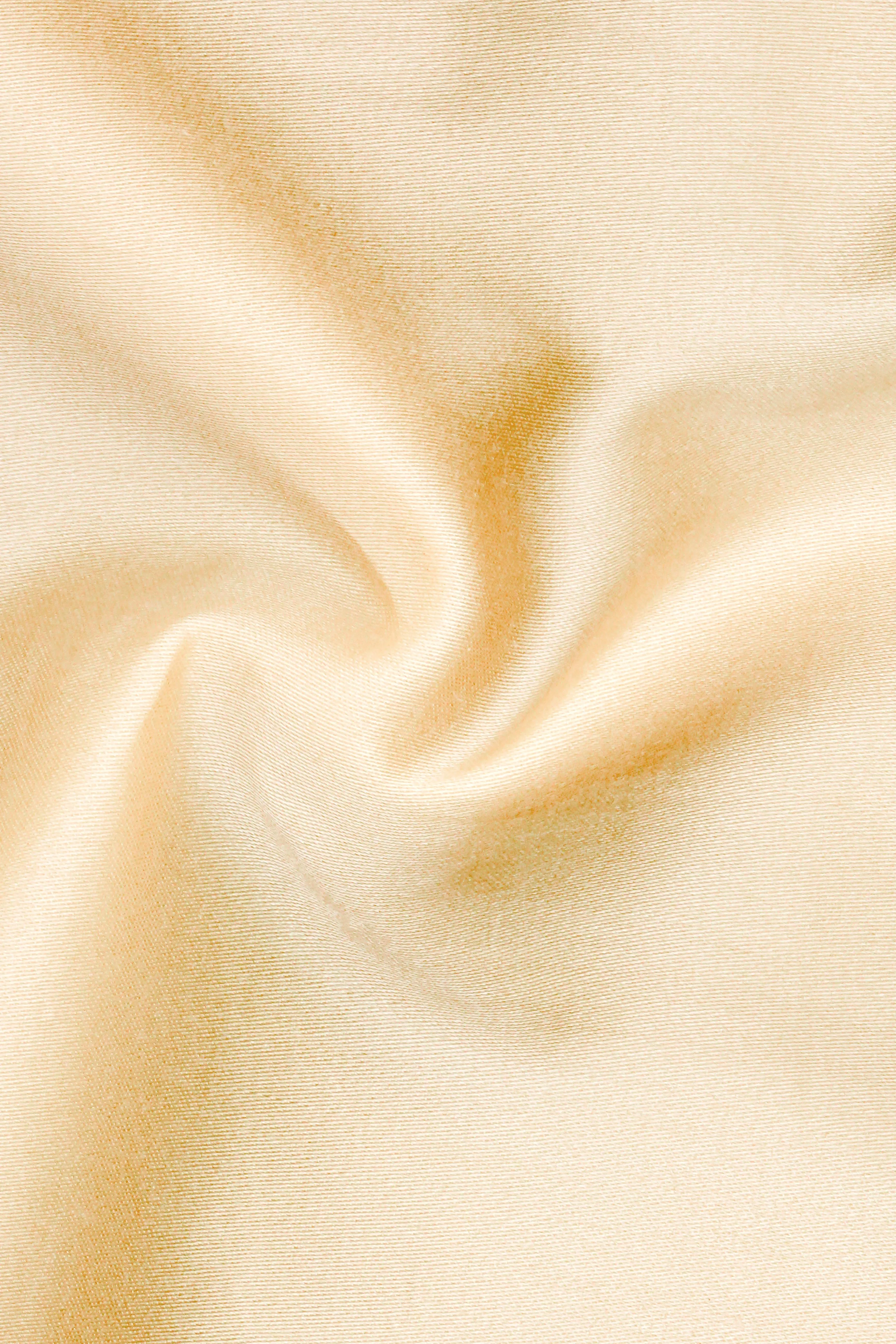 Vanilla-Almond Cream Subtle Sheen Super Soft Premium Cotton Cut Away Collar Dress Shirt sold by French Crown product image thumbnail 3