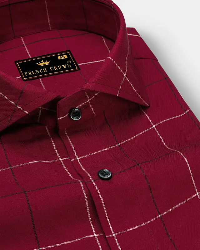 Cabaret windowpane Premium Cotton Shirt sold by French Crown