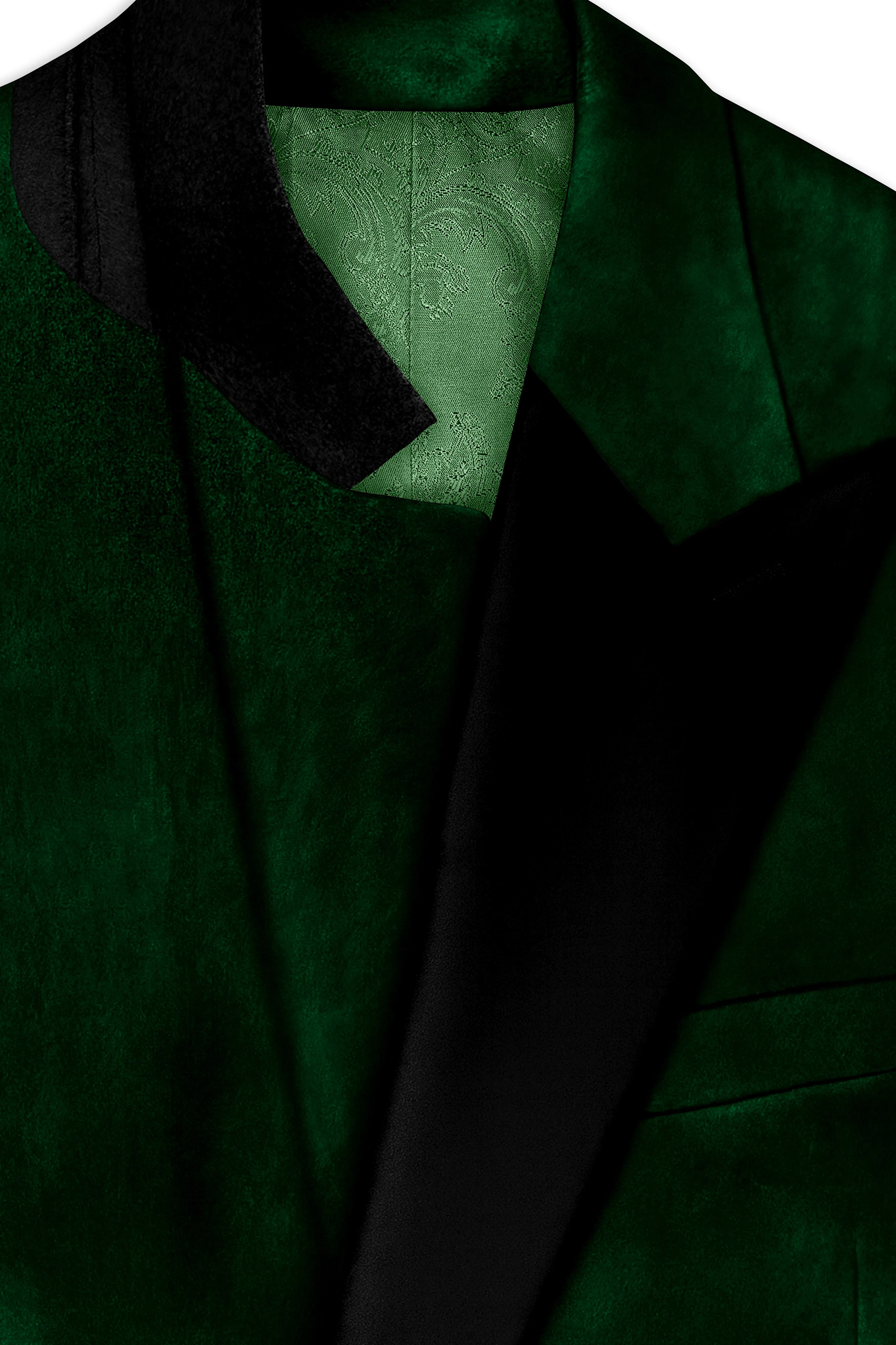 Virivell-Phthalo Green Velvet Peak Lapel Tuxedo Suit sold by French Crown product image thumbnail 5