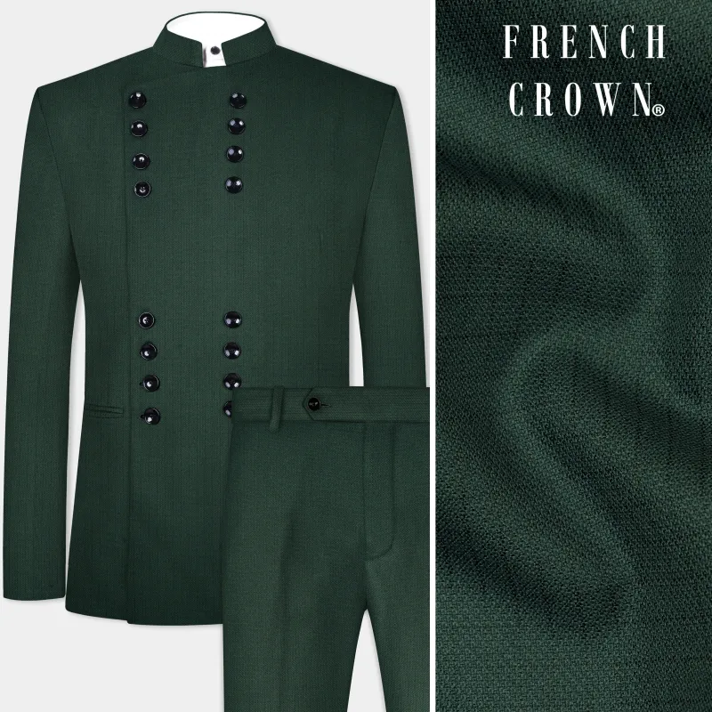 Everglade Green Micro Checkered Wool Rich Suit made by French Crown