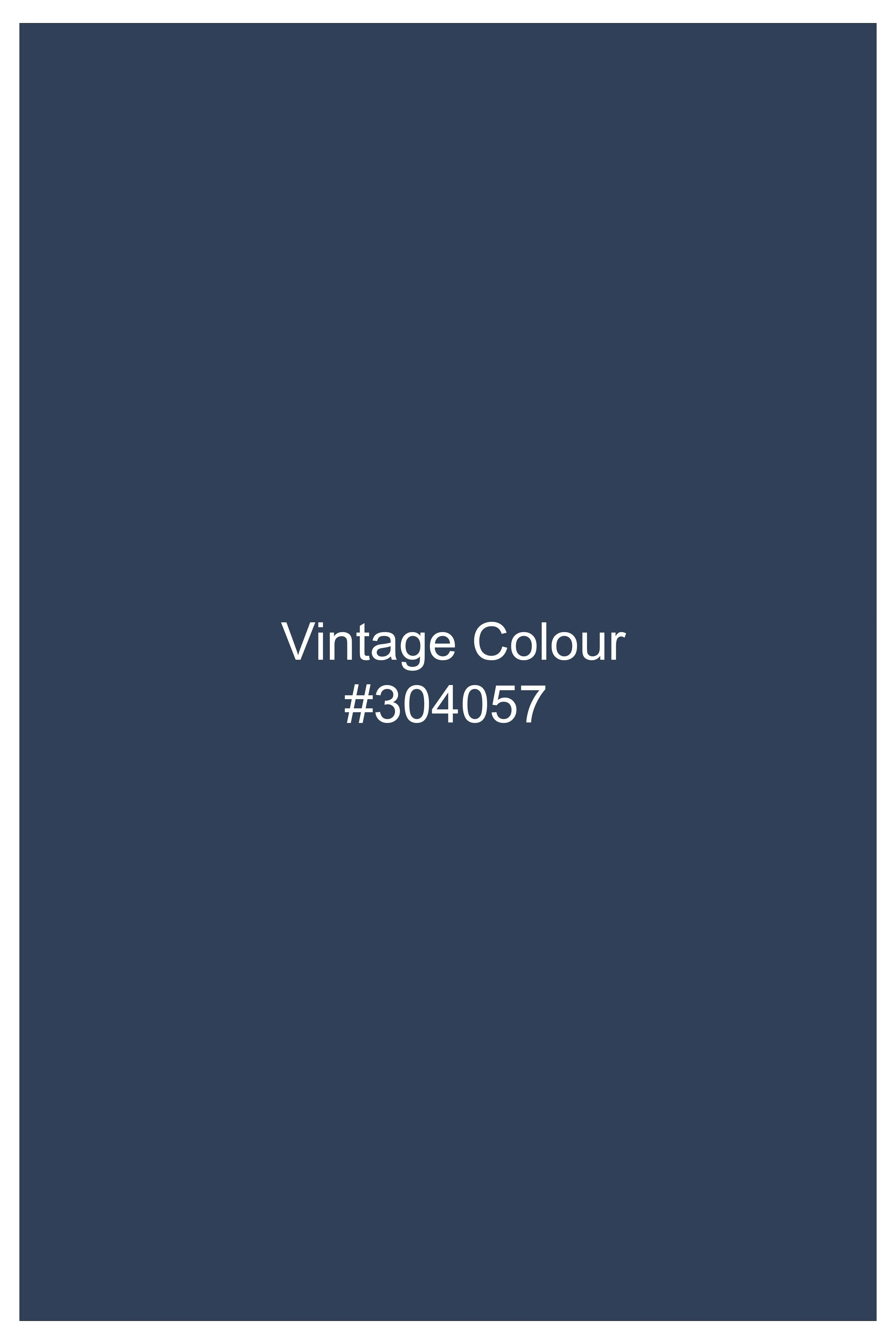Panevoro-Vintage Blue Windowpane Premium Cotton Waistcoat sold by French Crown product image thumbnail 5