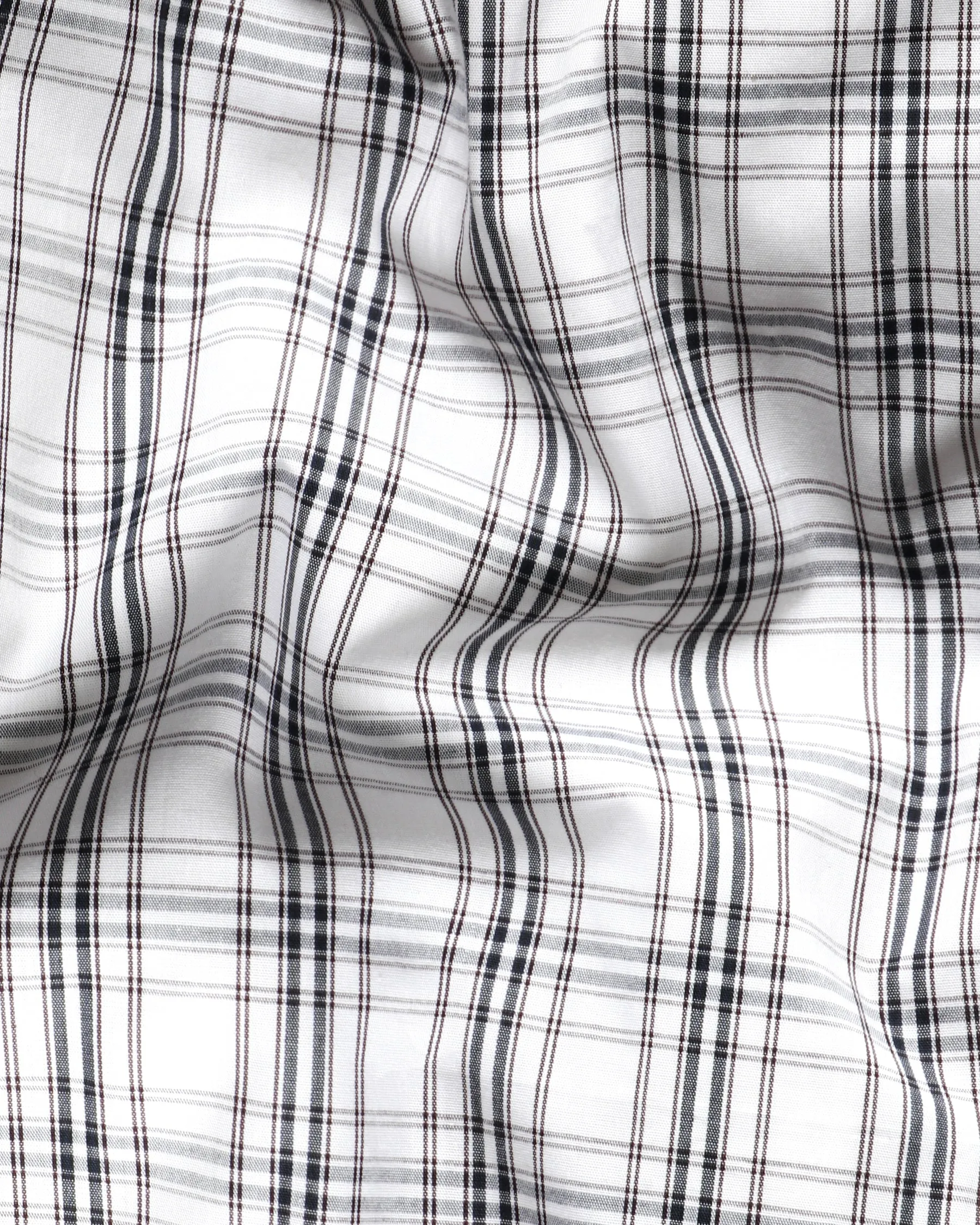 Bright White Plaid Premium Cotton Shirt sold by French Crown product image thumbnail 3