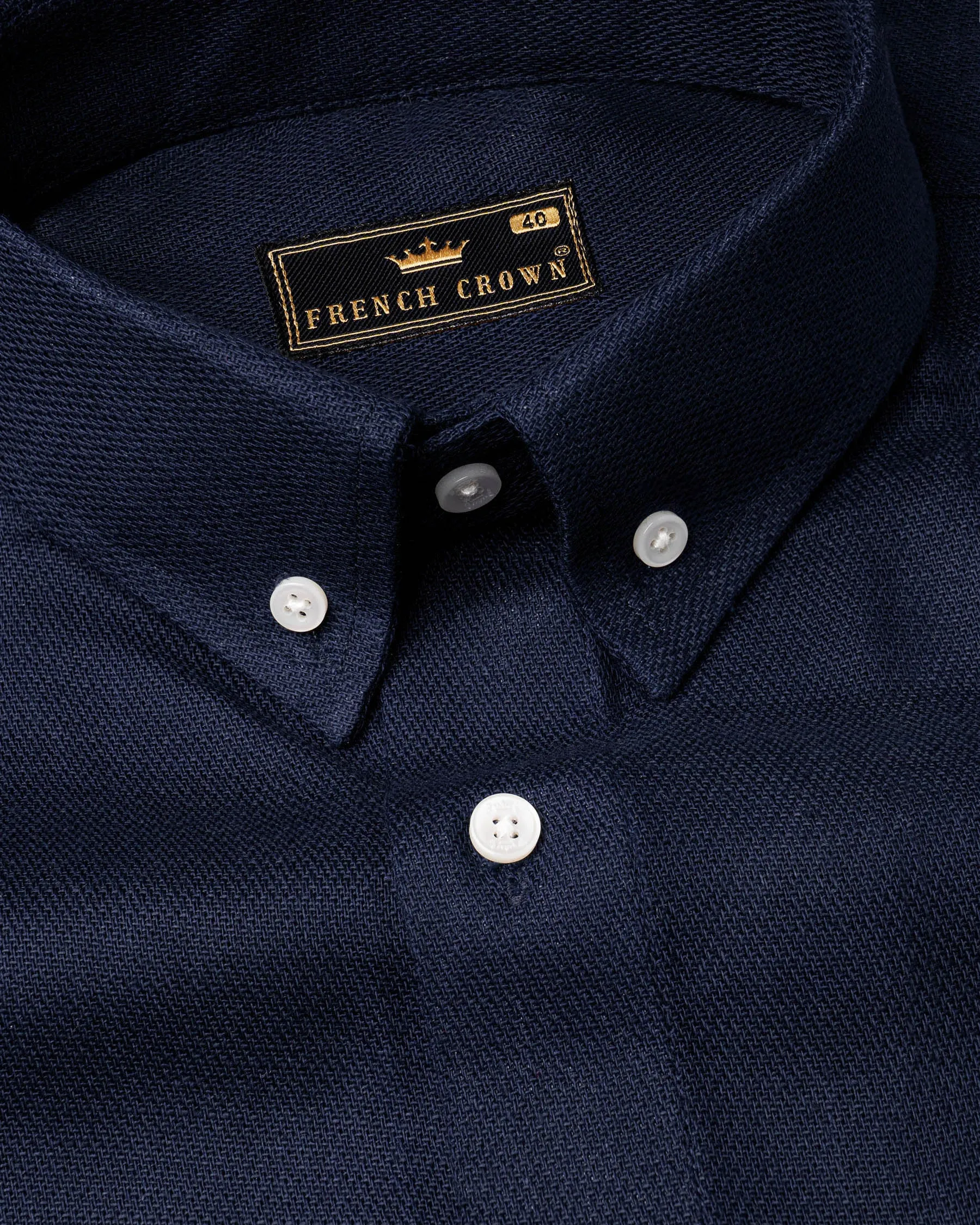 Rhino Blue Dobby Textured Premium Giza Cotton Shirt sold by French Crown