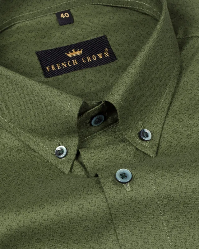Hemlock Green Printed Premium Cotton Shirt sold by French Crown