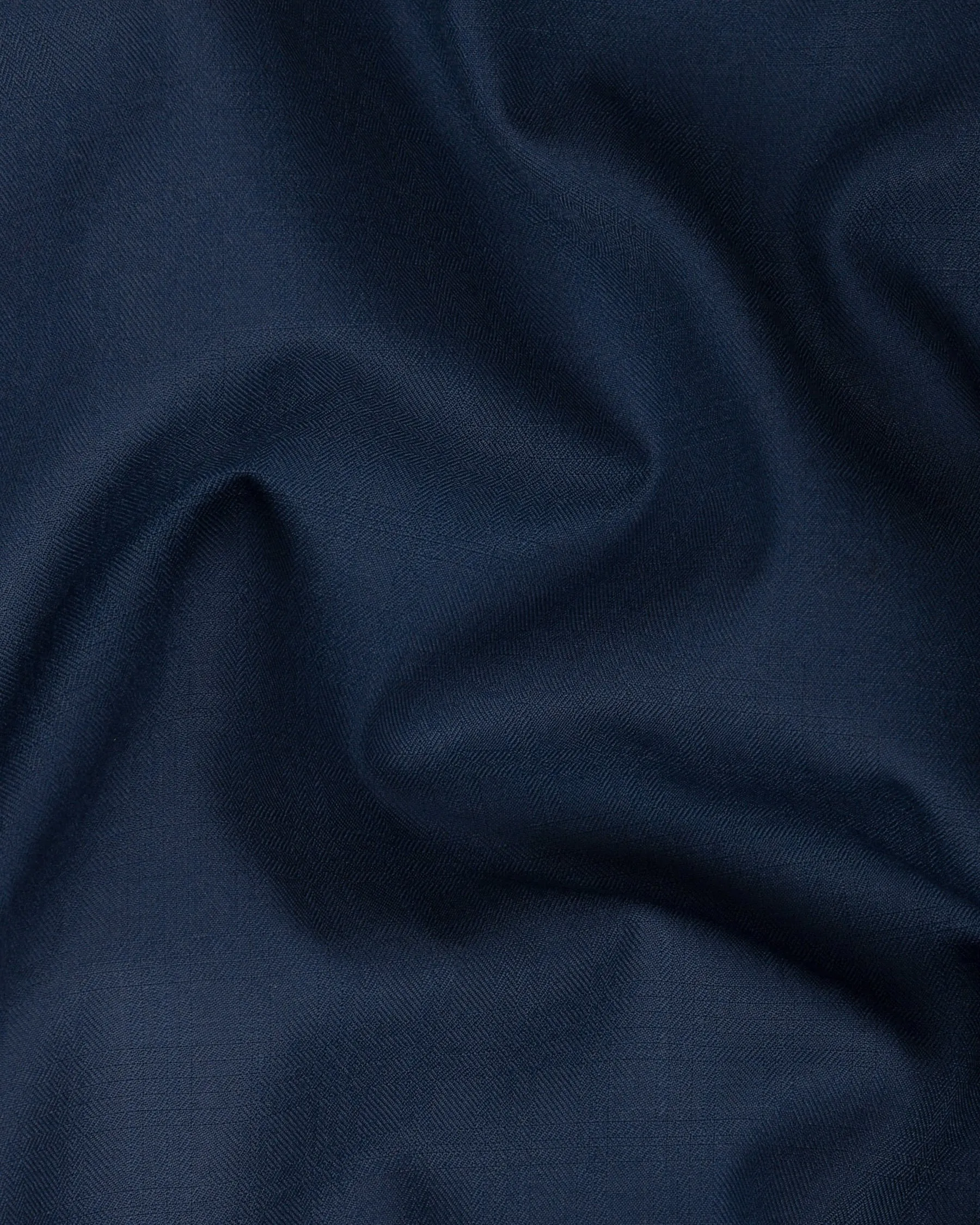 Navy Subtle Checked Wool-Silk Blend Pant sold by French Crown product image thumbnail 3