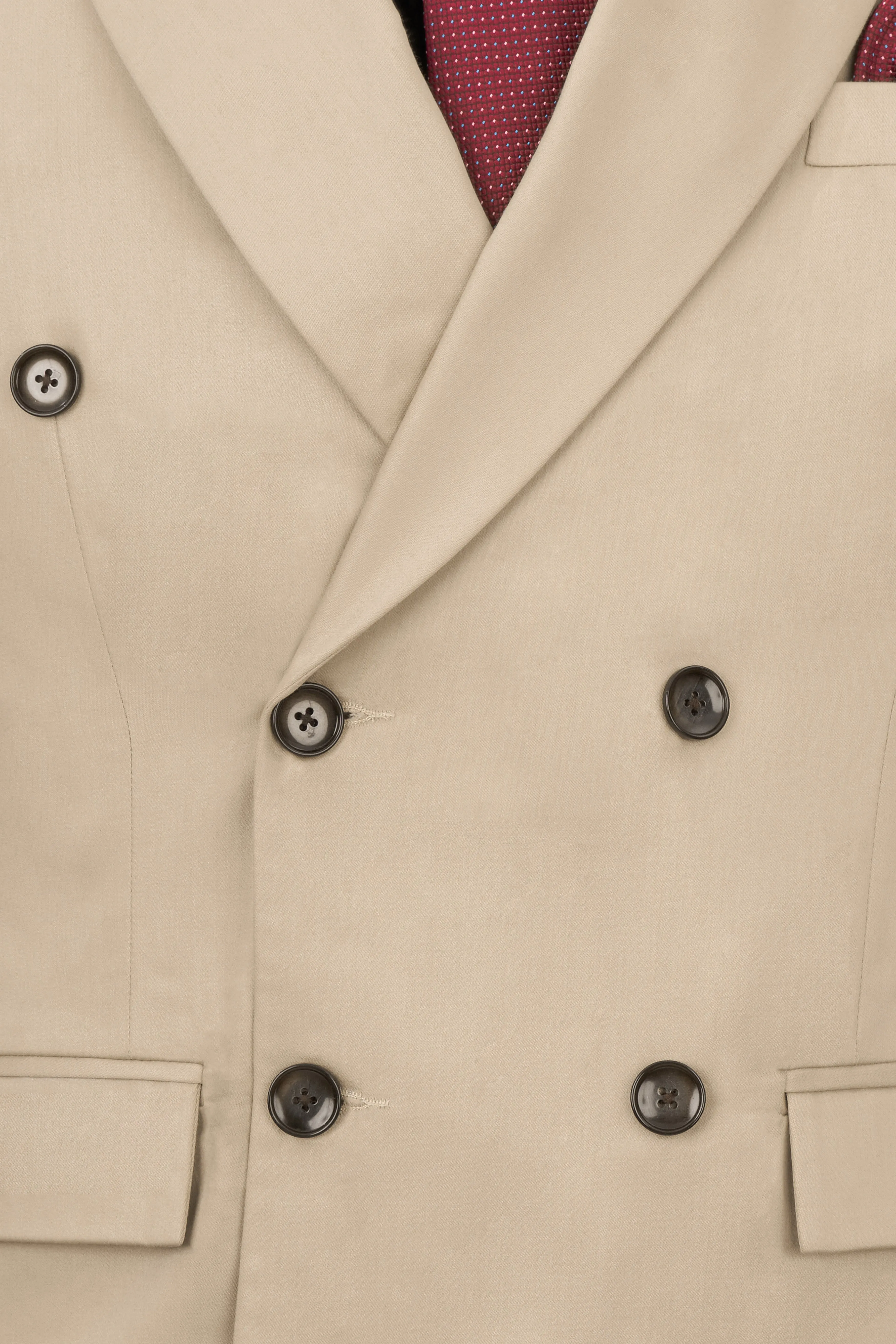 Hazelnut Subtle Sheen Wool Blend Double Breasted Suit sold by French Crown product image thumbnail 5