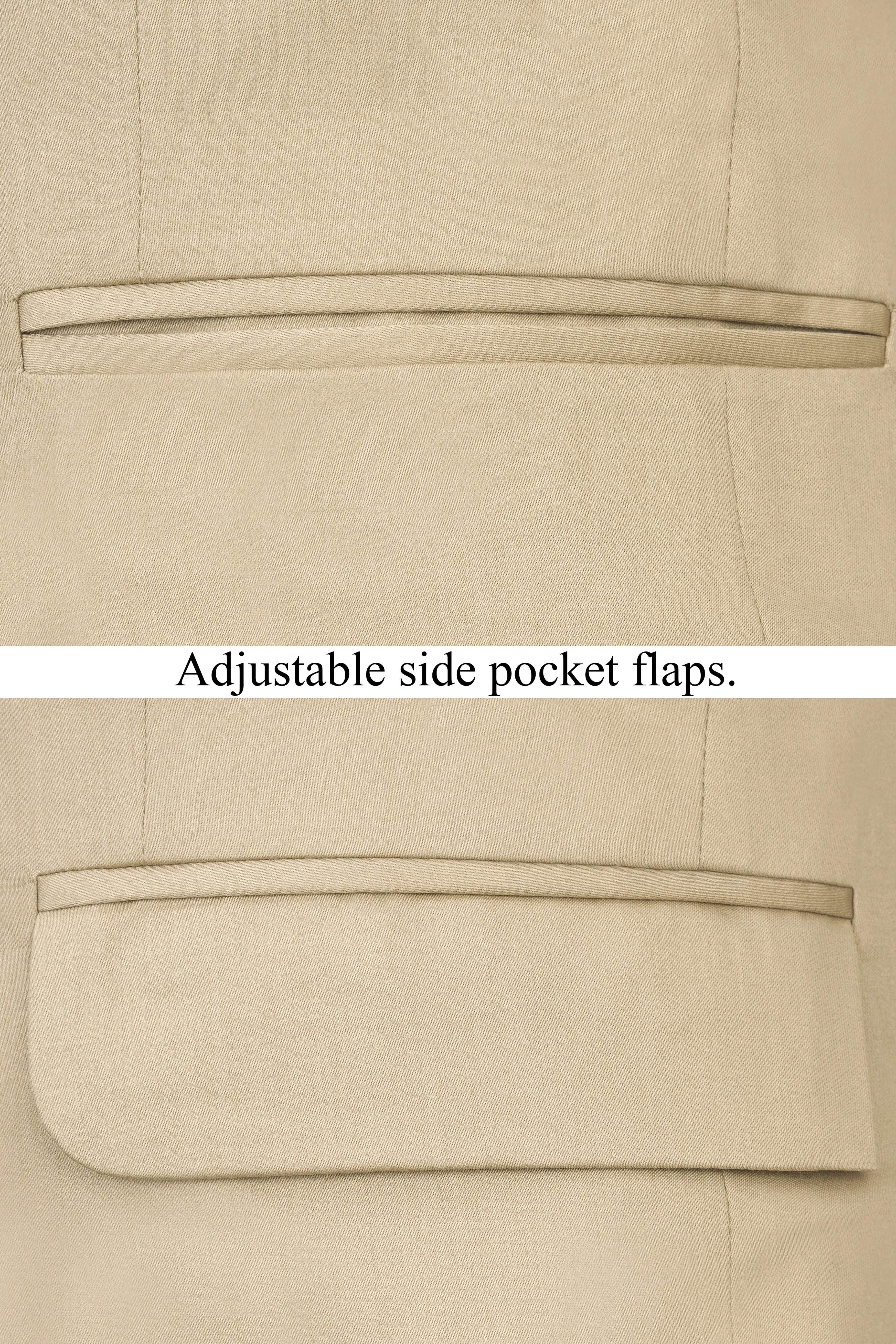 Hazelnut Subtle Sheen Wool Blend Double Breasted Blazer sold by French Crown product image thumbnail 5