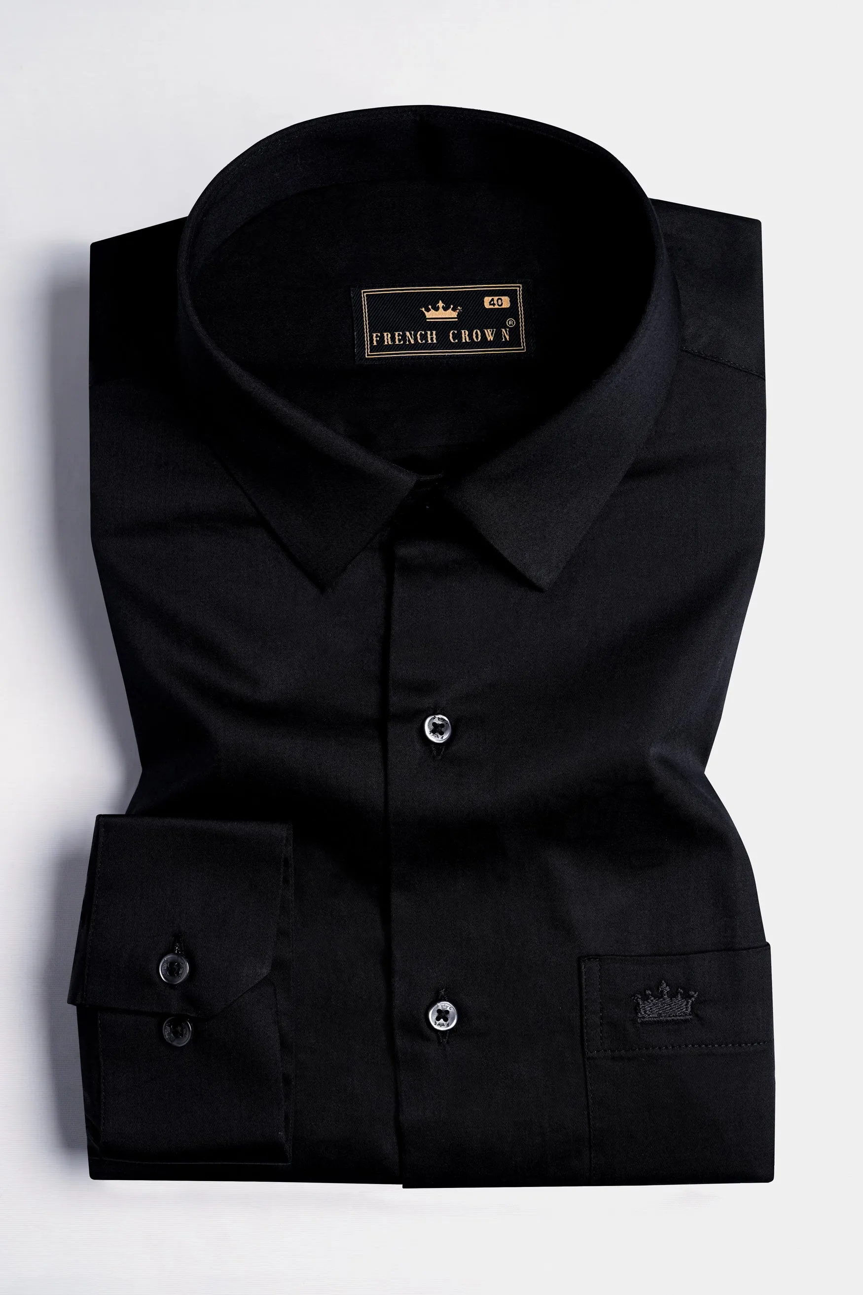 Jade Black leather elbow patch Super Soft Premium Cotton Shirt sold by French Crown product image thumbnail 3