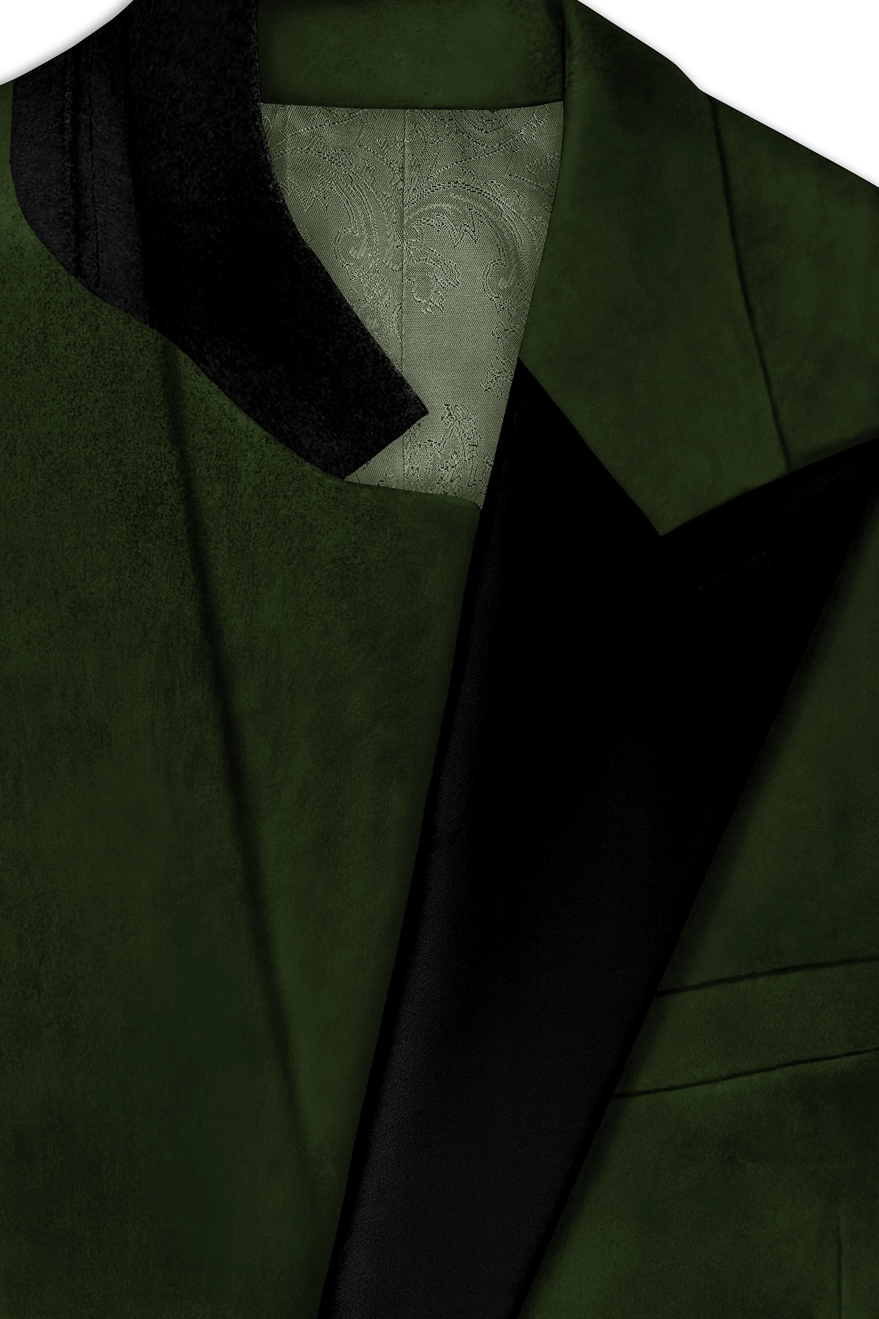 Velcadia-Acadia Green Velvet Peak Lapel Tuxedo Blazer sold by French Crown product image thumbnail 4