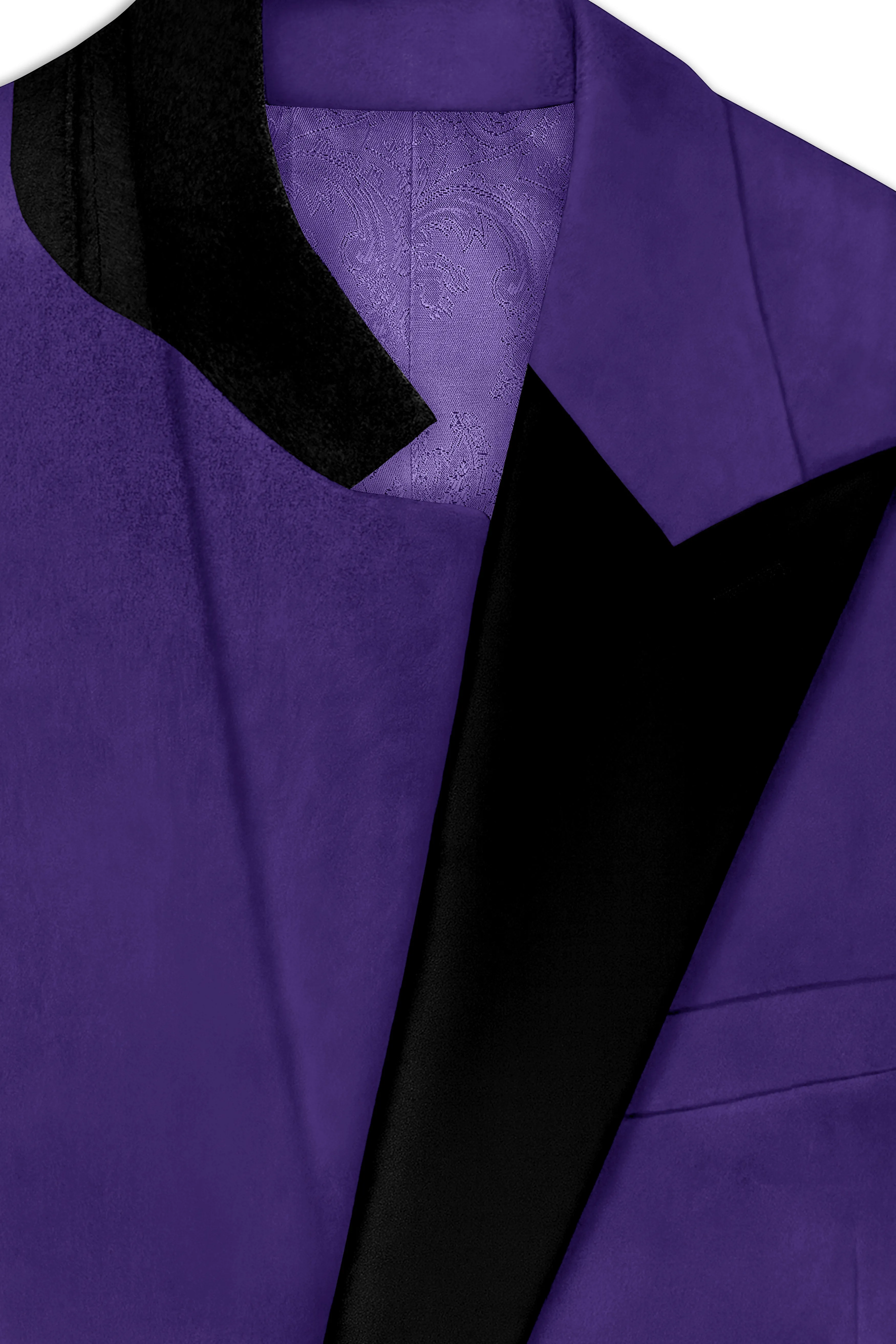 Velaris-Jacarta Purple Velvet Peak Lapel Tuxedo Suit sold by French Crown product image thumbnail 5