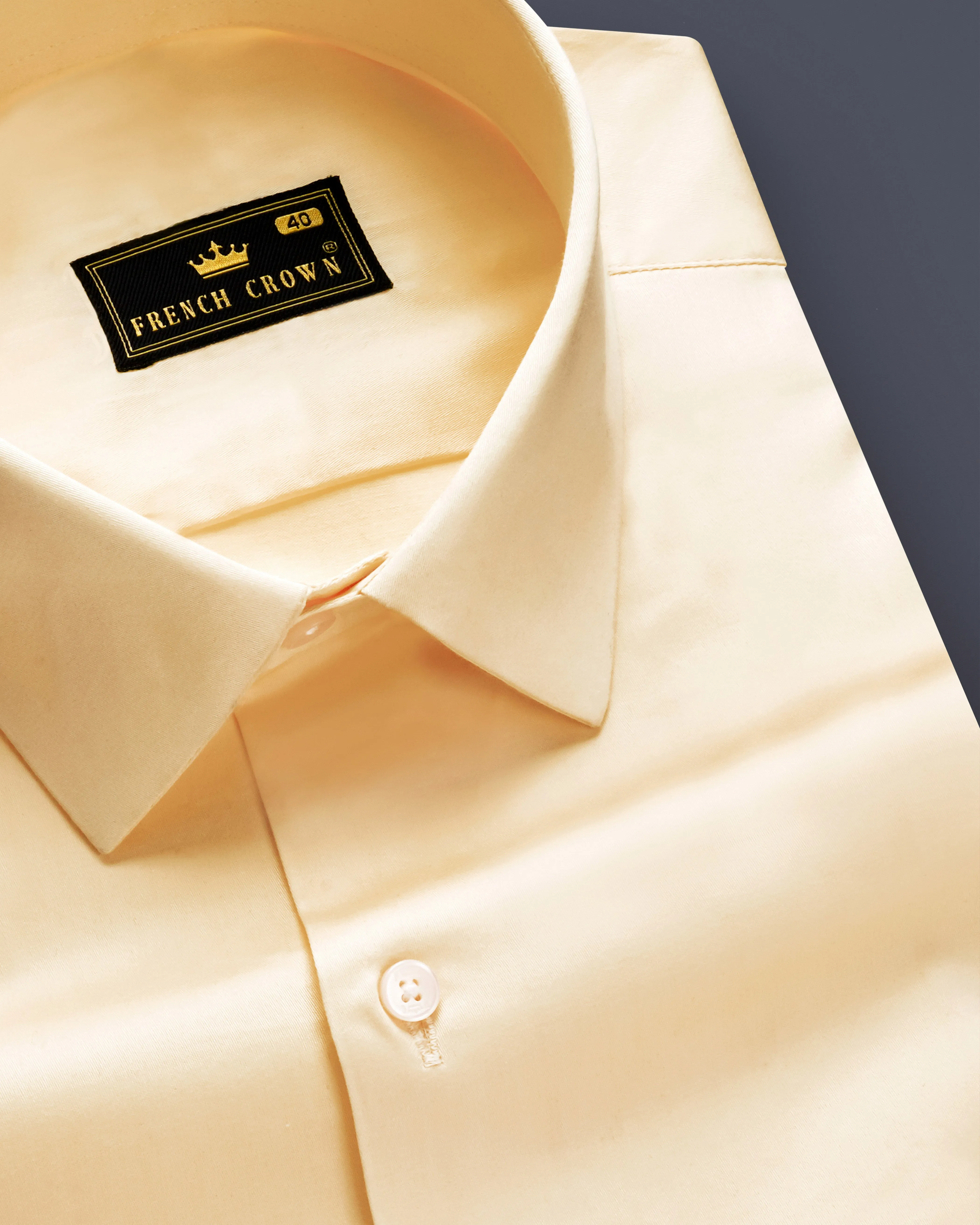 Vanilla-Almond Cream Subtle Sheen Super Soft Premium Cotton Dress Shirt sold by French Crown