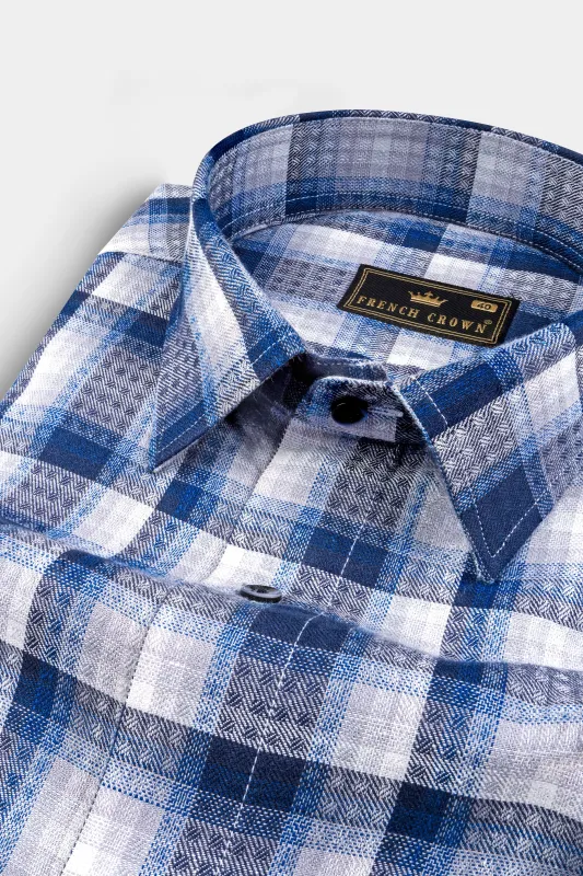 Bright White and Ebony Clay Twill Premium Cotton Shirt sold by French Crown