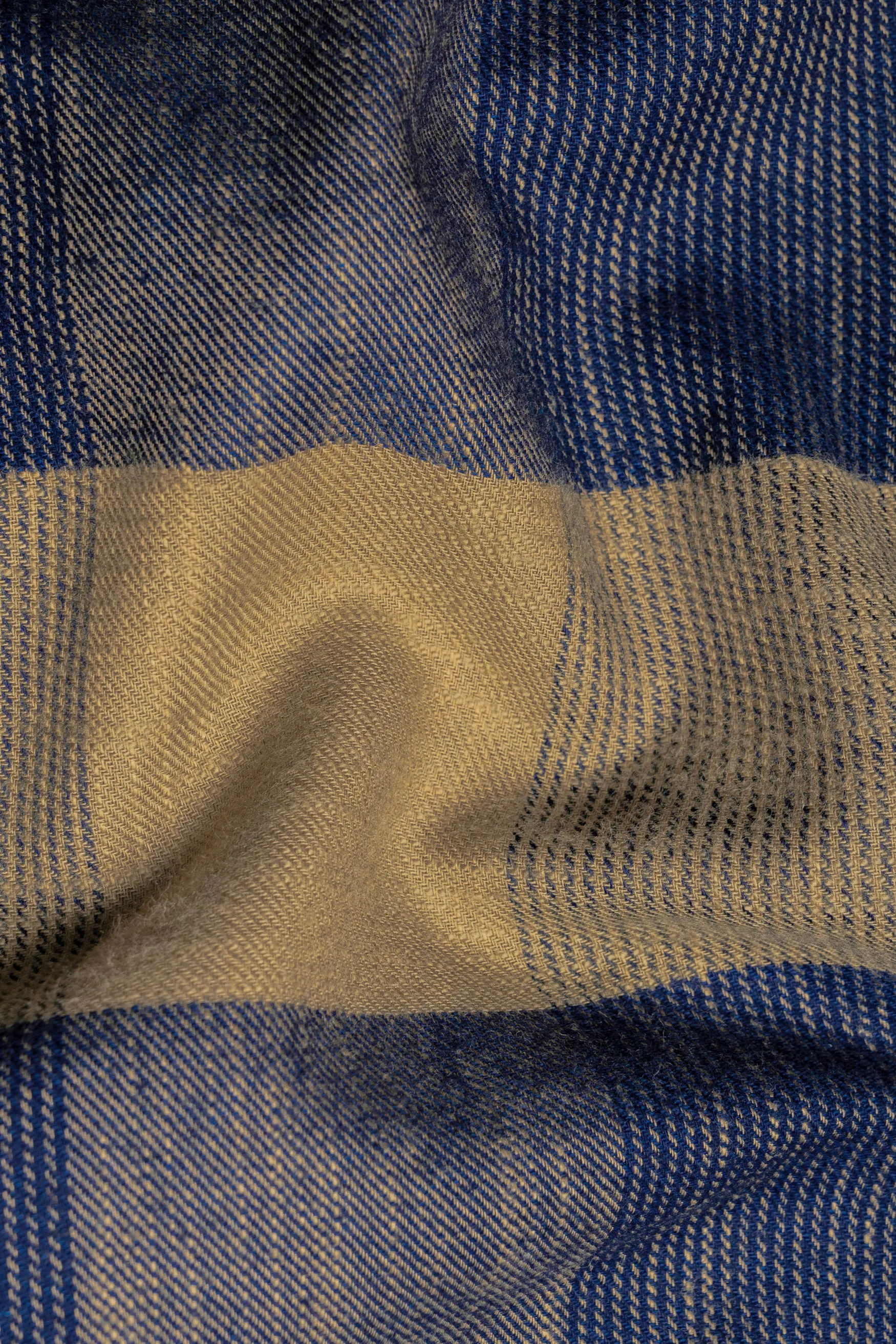 Mirage Blue and Mocha Brown Plaid Chambray Premium Giza Cotton Shirt sold by French Crown product image thumbnail 2