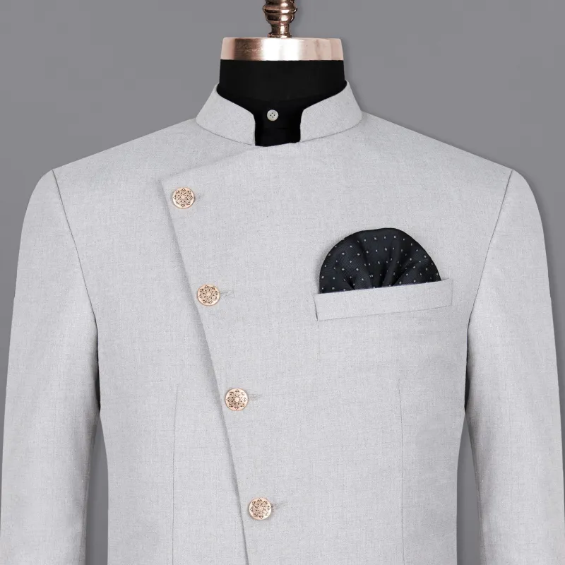 Mischka Grey Cross Placket Bandhgala/Mandarin Woolrich Blazer sold by French Crown