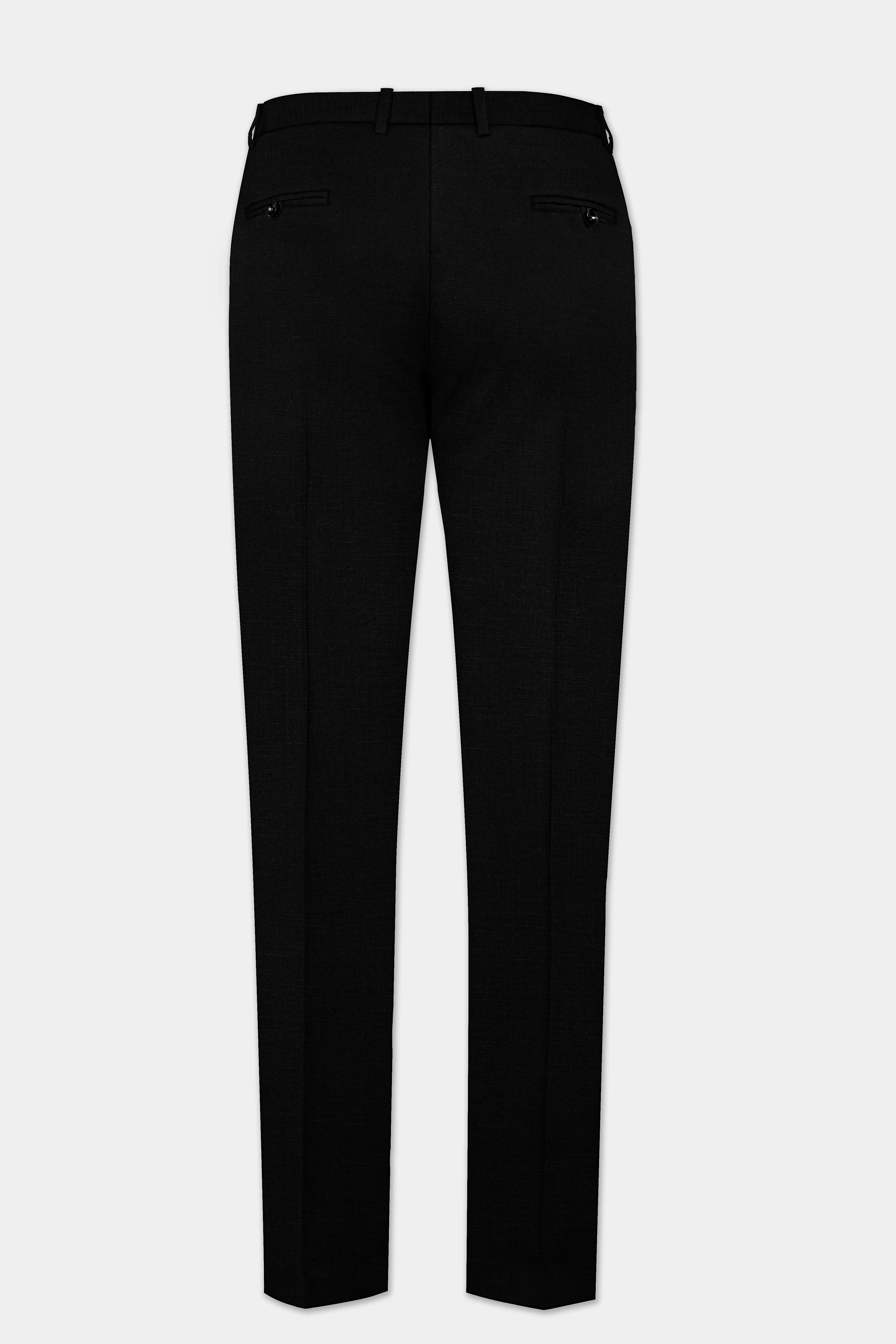 Jade Black Stretchable Subtle Sheen Textured Pant sold by French Crown product image thumbnail 5