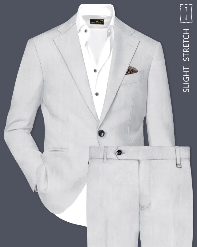 Granite-Alto Gray Solid Wool Rich Single Breasted Slight Stretch Suit sold by French Crown