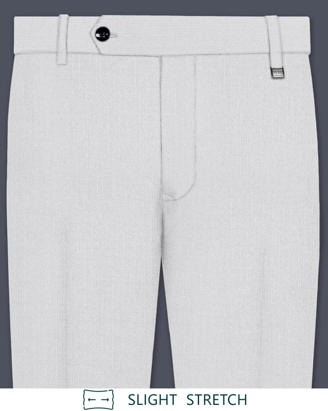 Granite-Alto Gray Solid Wool Rich Slight Stretch Waistband Pant sold by French Crown