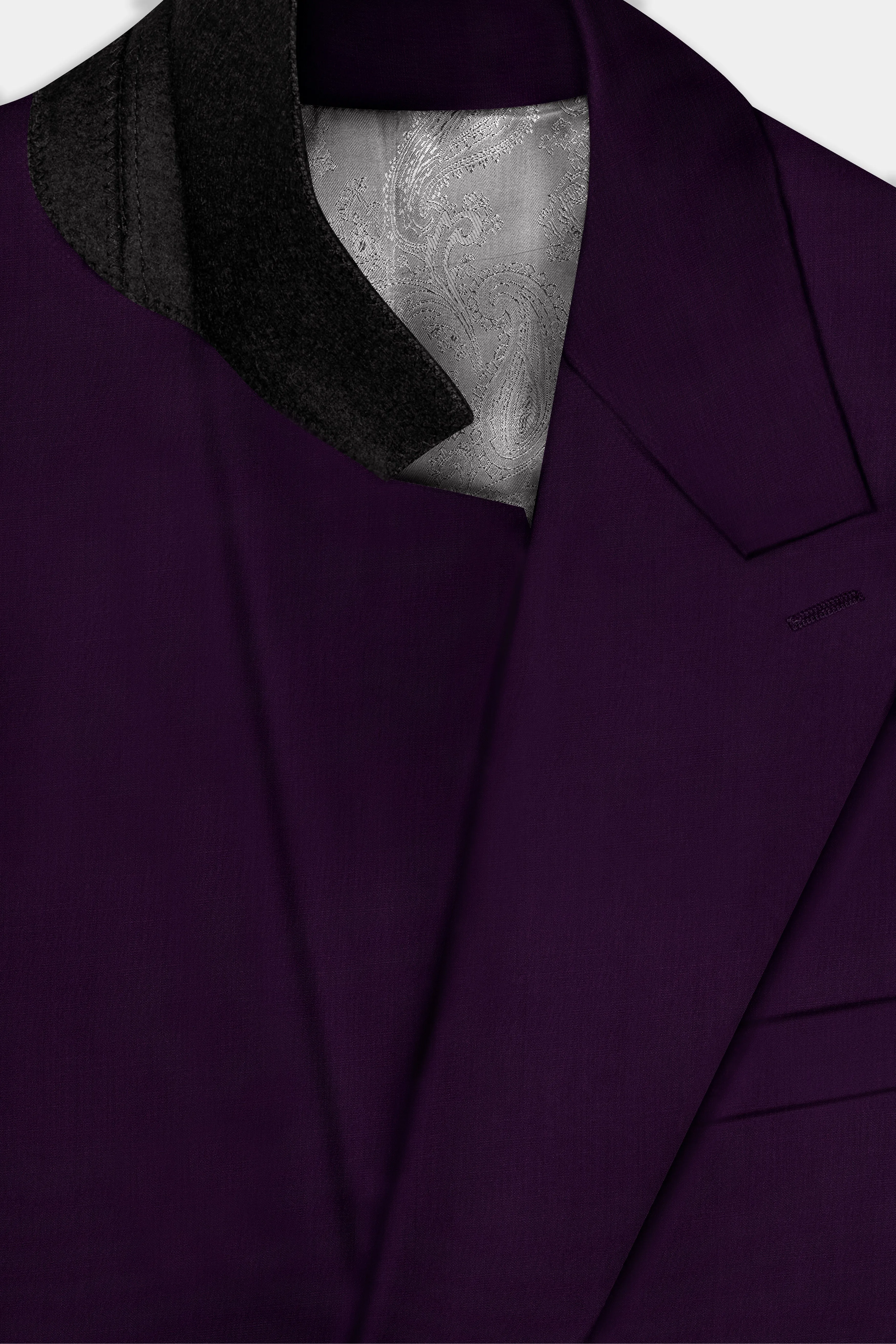 Regal Plum-Eggplant Purple Solid Wool Rich Double Breasted Slight Stretch Suit sold by French Crown product image thumbnail 5