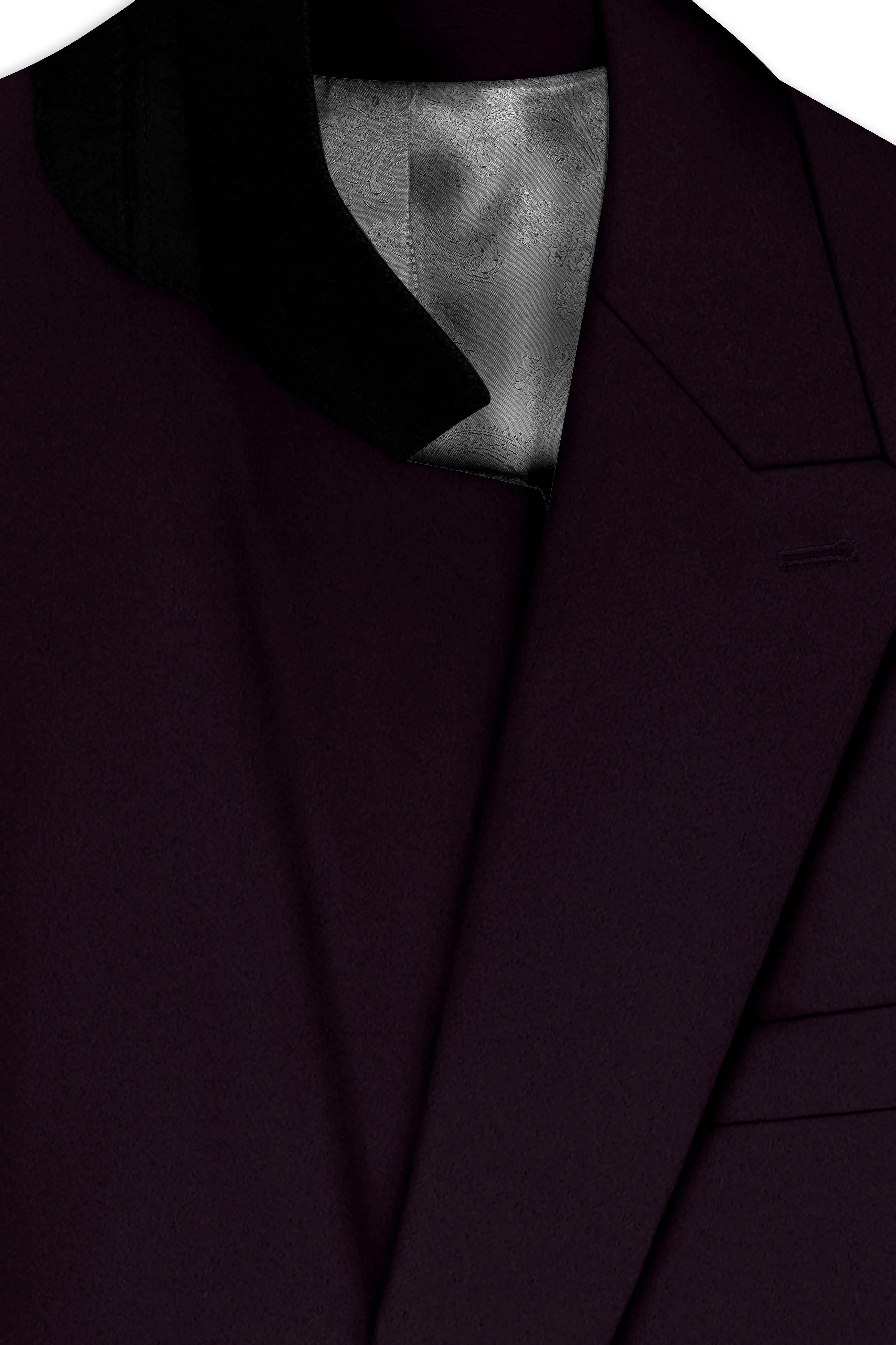 Marenzo-Korean Seal Maroon 4-Way Stretch Wrinkle-Free Wool Rich Double Breasted Suit sold by French Crown product image thumbnail 5