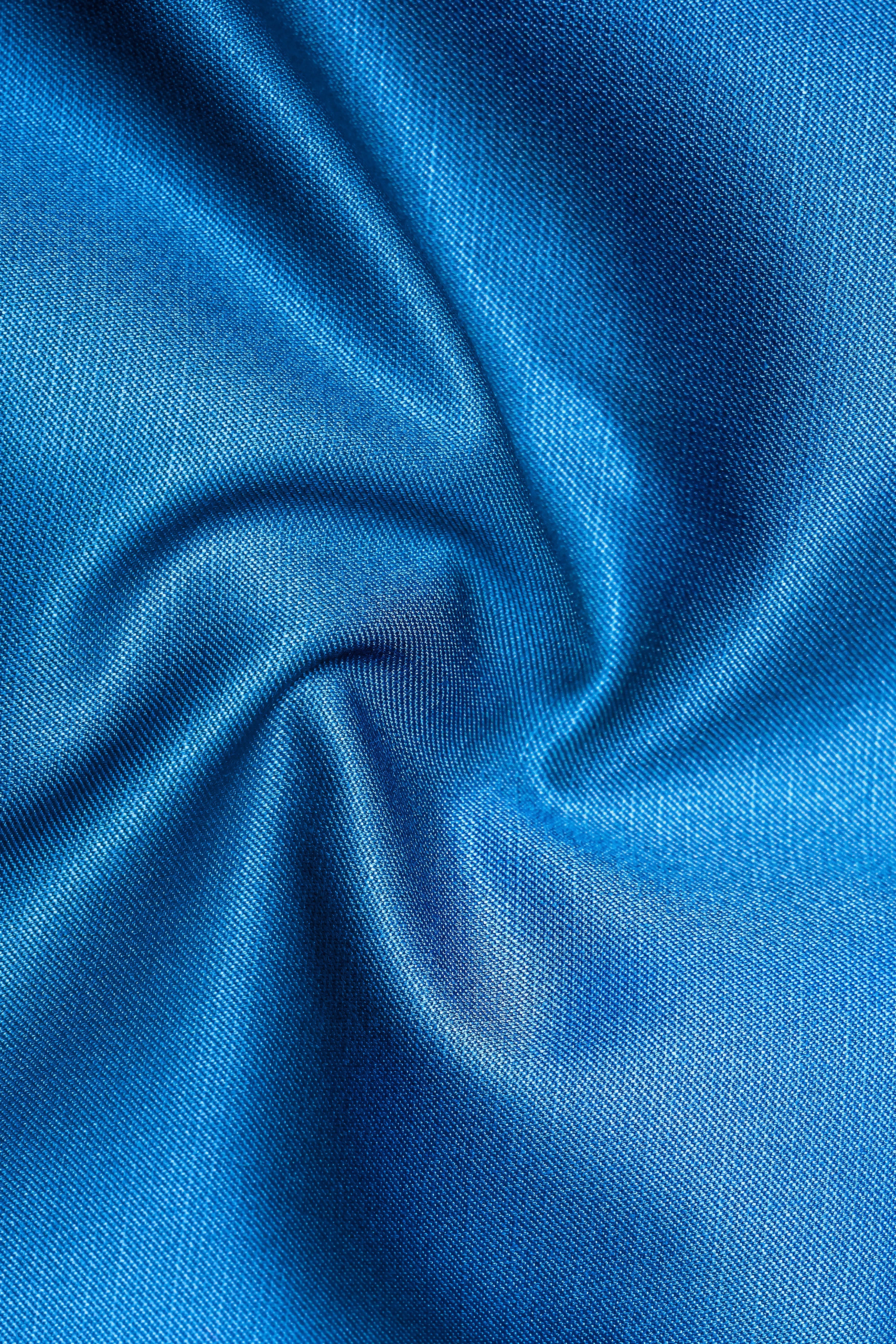 Azure-Venice Blue Wool Rich Tuxedo Slight Stretch Blazer sold by French Crown product image thumbnail 3