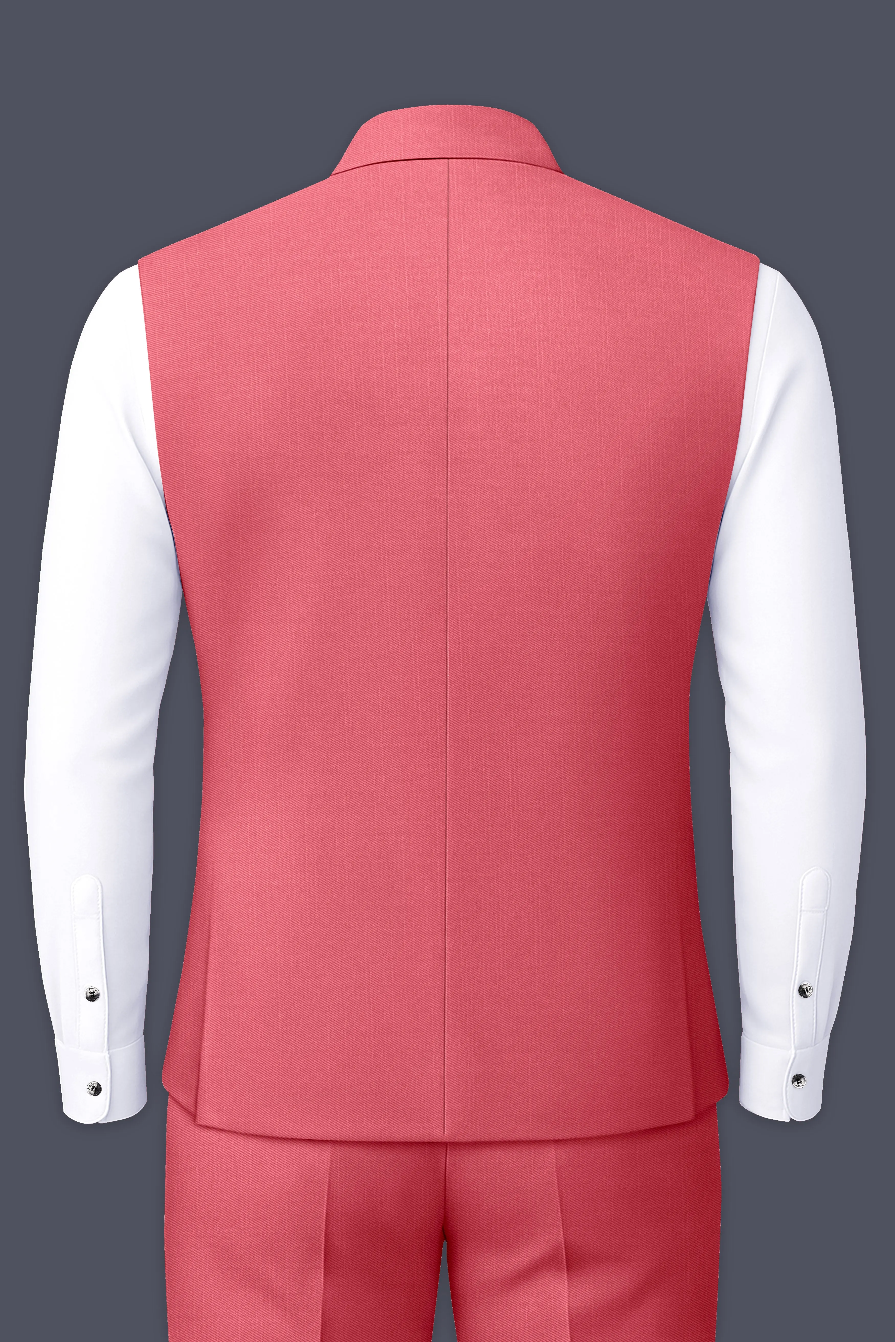 Aurerosa-Roman Pink Wool Rich Slight Stretch Nehru Jacket sold by French Crown product image thumbnail 4