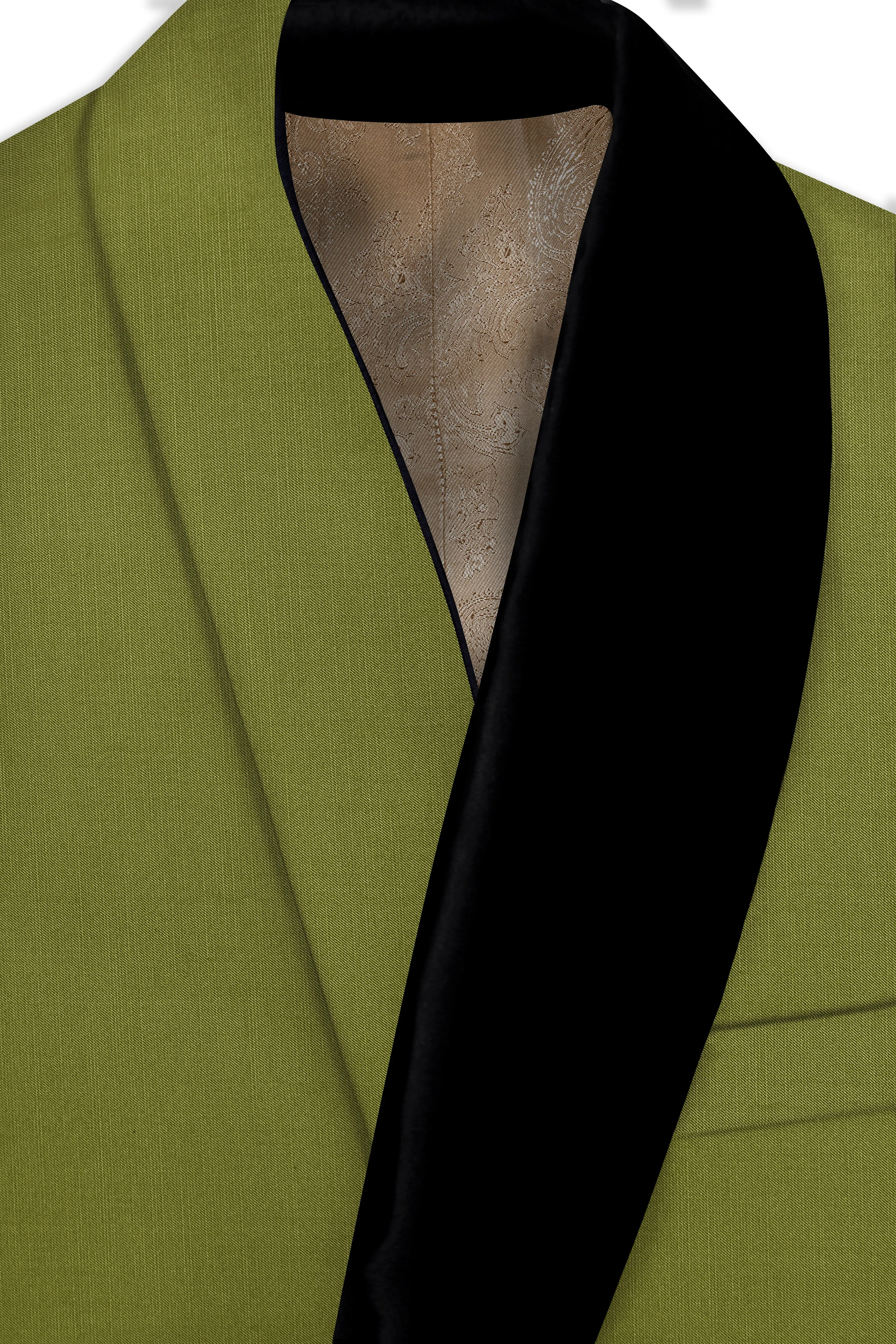 Glade-Muddy Green Wool Rich Tuxedo Slight Stretch Suit sold by French Crown product image thumbnail 5