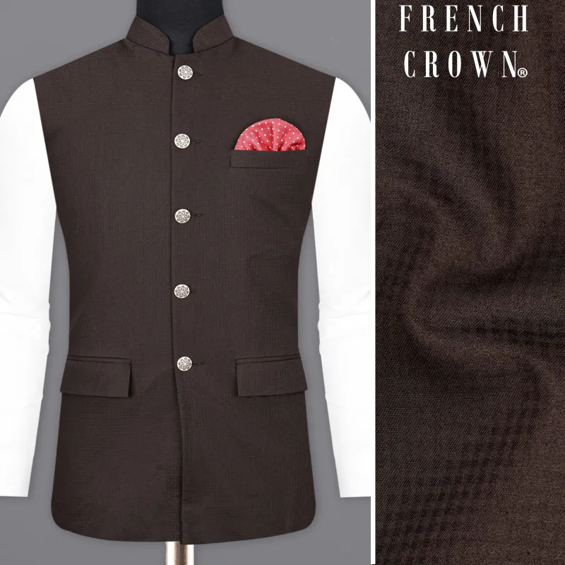 Birch Brown Nehru Jacket sold by French Crown