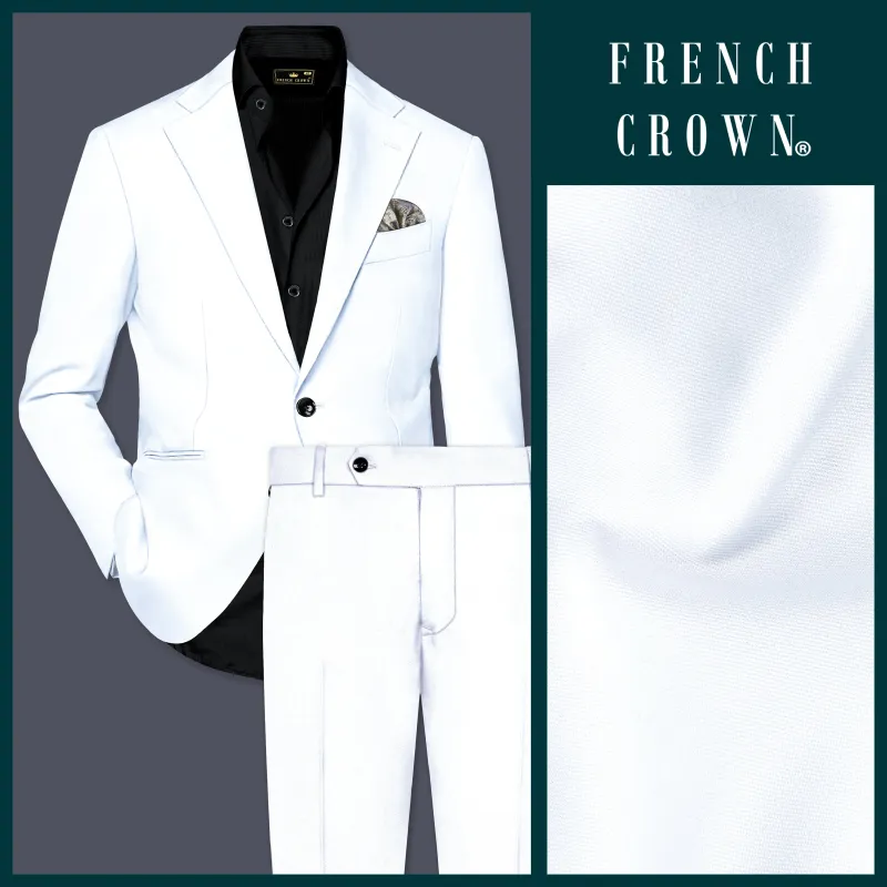 Bright White Stretchable Subtle Sheen Suit sold by French Crown