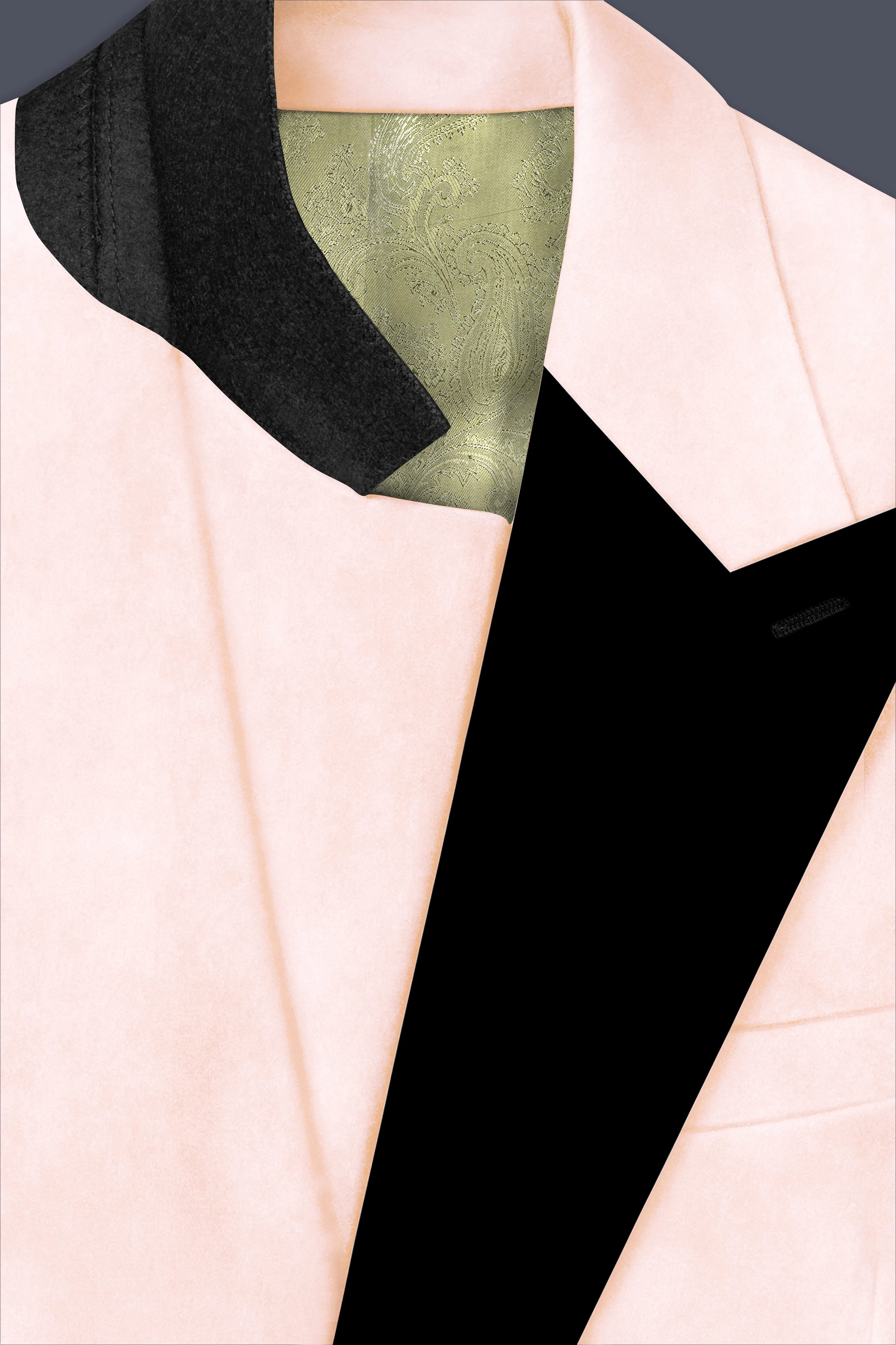 Cremivell-Almond Cream Velvet Peak Lapel Tuxedo Suit sold by French Crown product image thumbnail 5