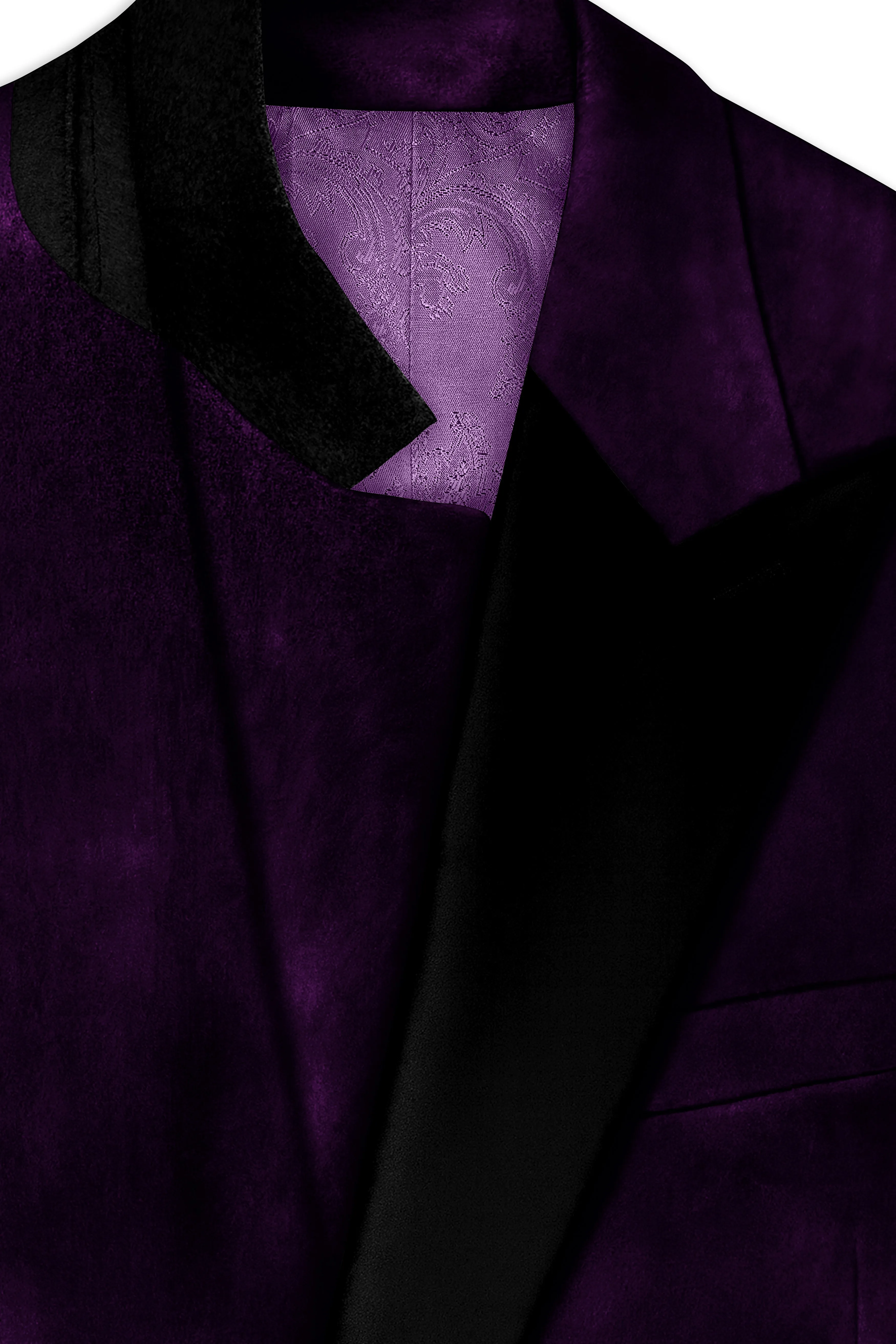 Purvella-Rasin Purple Velvet Peak Lapel Tuxedo Suit sold by French Crown product image thumbnail 5