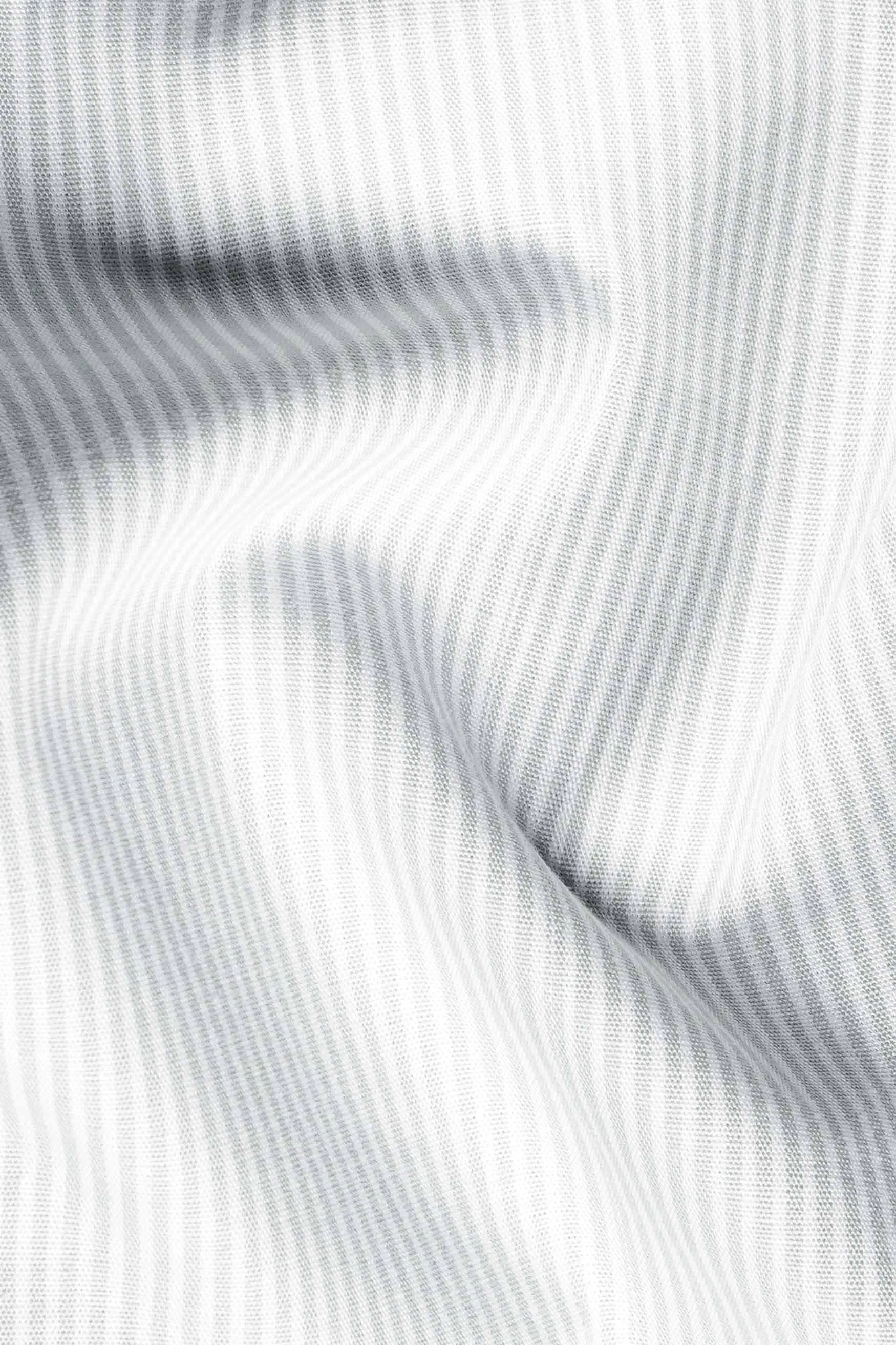 Gainsboro Gray Striped with White Cuffs and Collar Premium Cotton Shirt sold by French Crown product image thumbnail 2