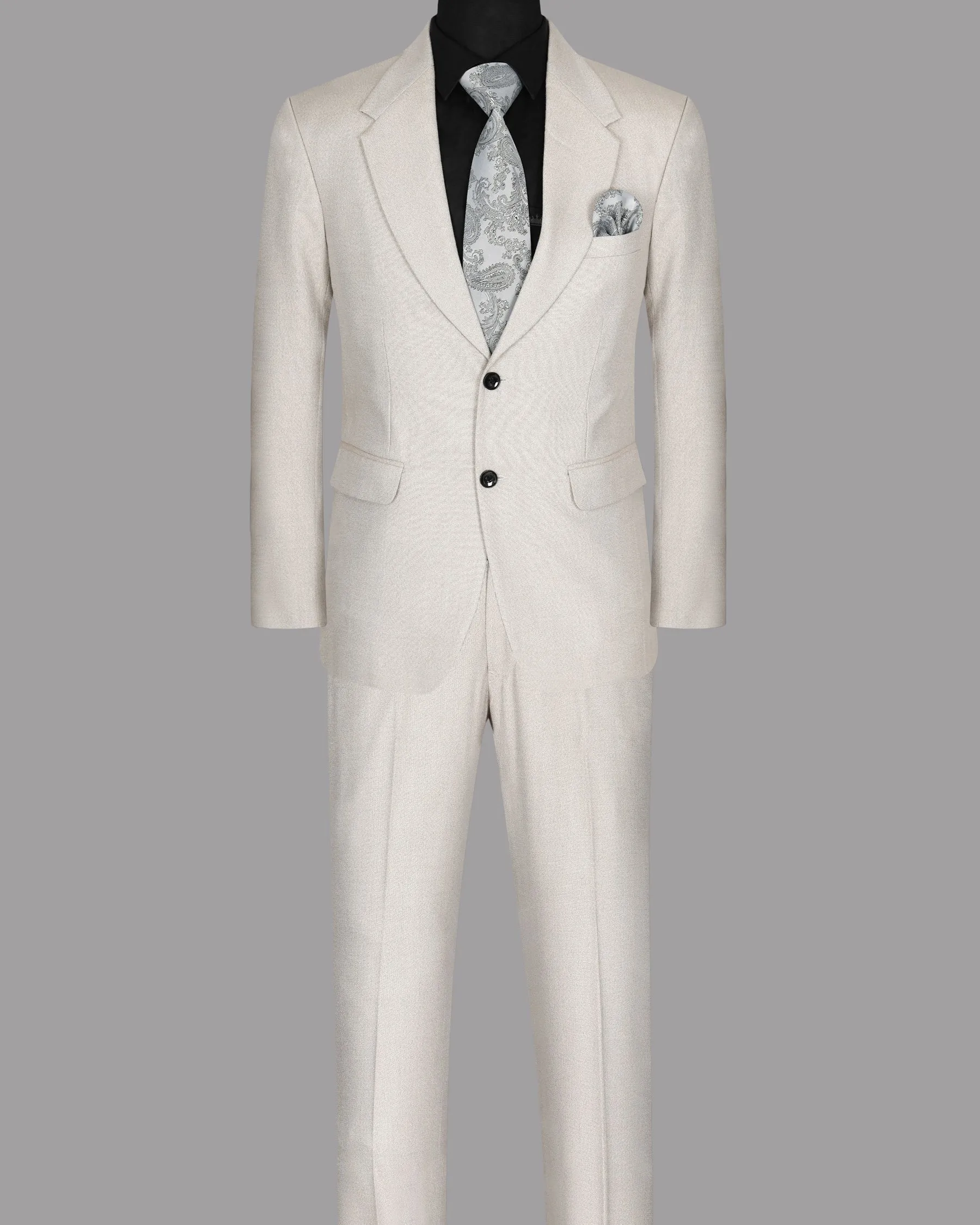 Wan White Textured Suit sold by French Crown product image thumbnail 4