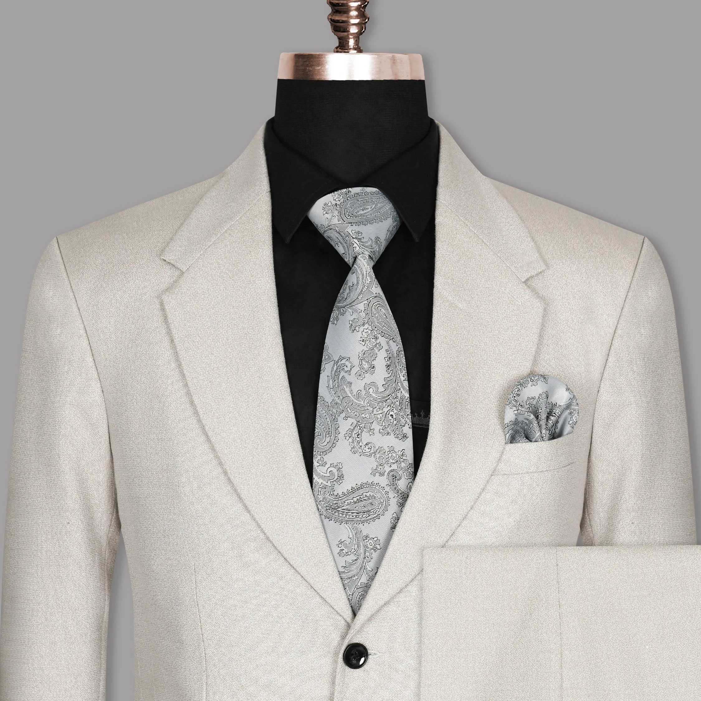 Wan White Textured Suit sold by French Crown