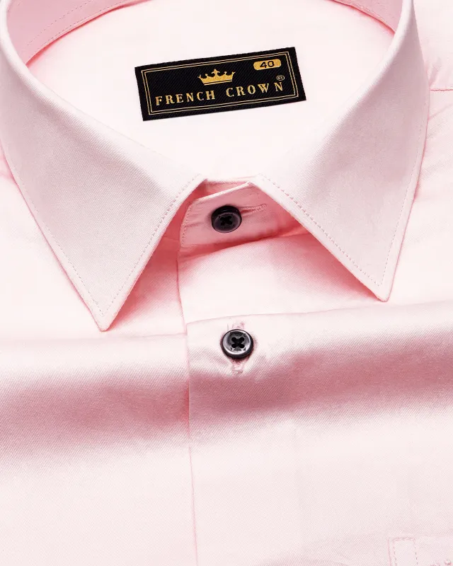 Pinocchio Pink Subtle Sheen Super Soft Premium Cotton Shirt sold by French Crown