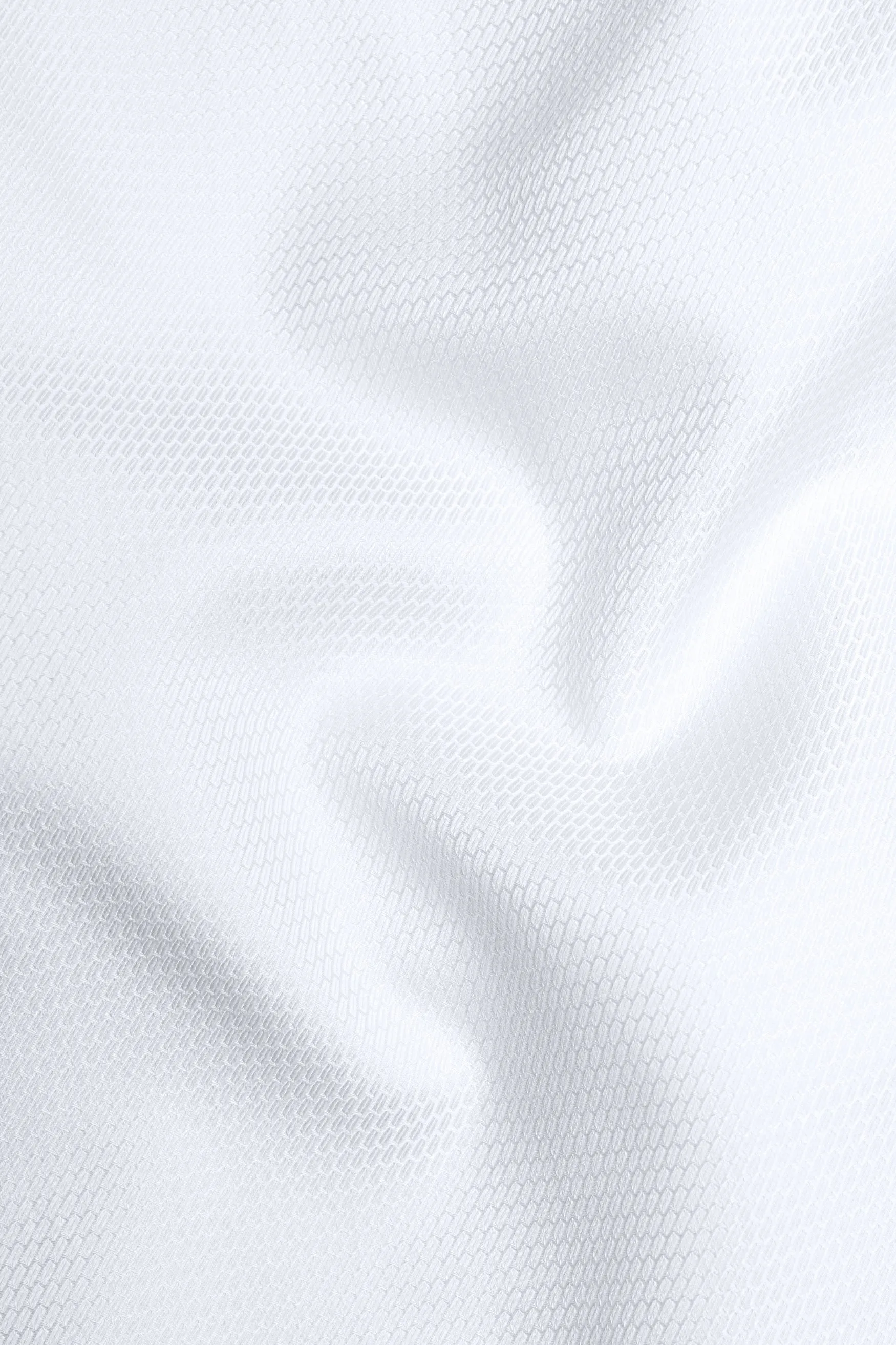 Bright White Dobby Textured Premium Giza Cotton Shirt sold by French Crown product image thumbnail 2