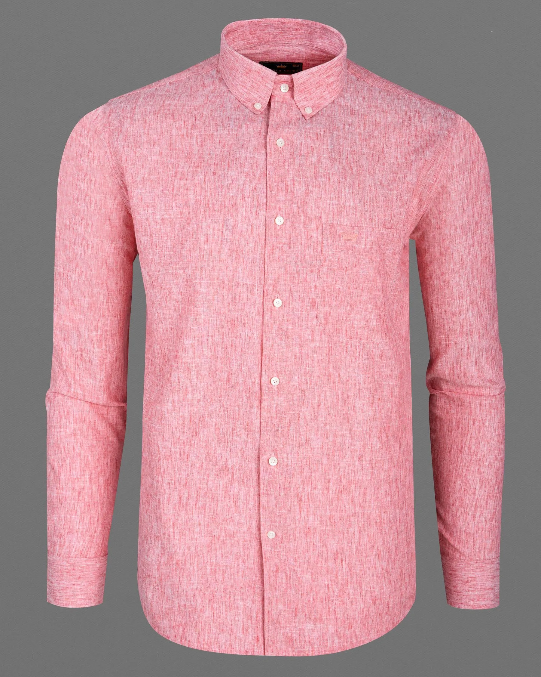 Kawaii Pink Luxurious Linen Shirt sold by French Crown product image thumbnail 5