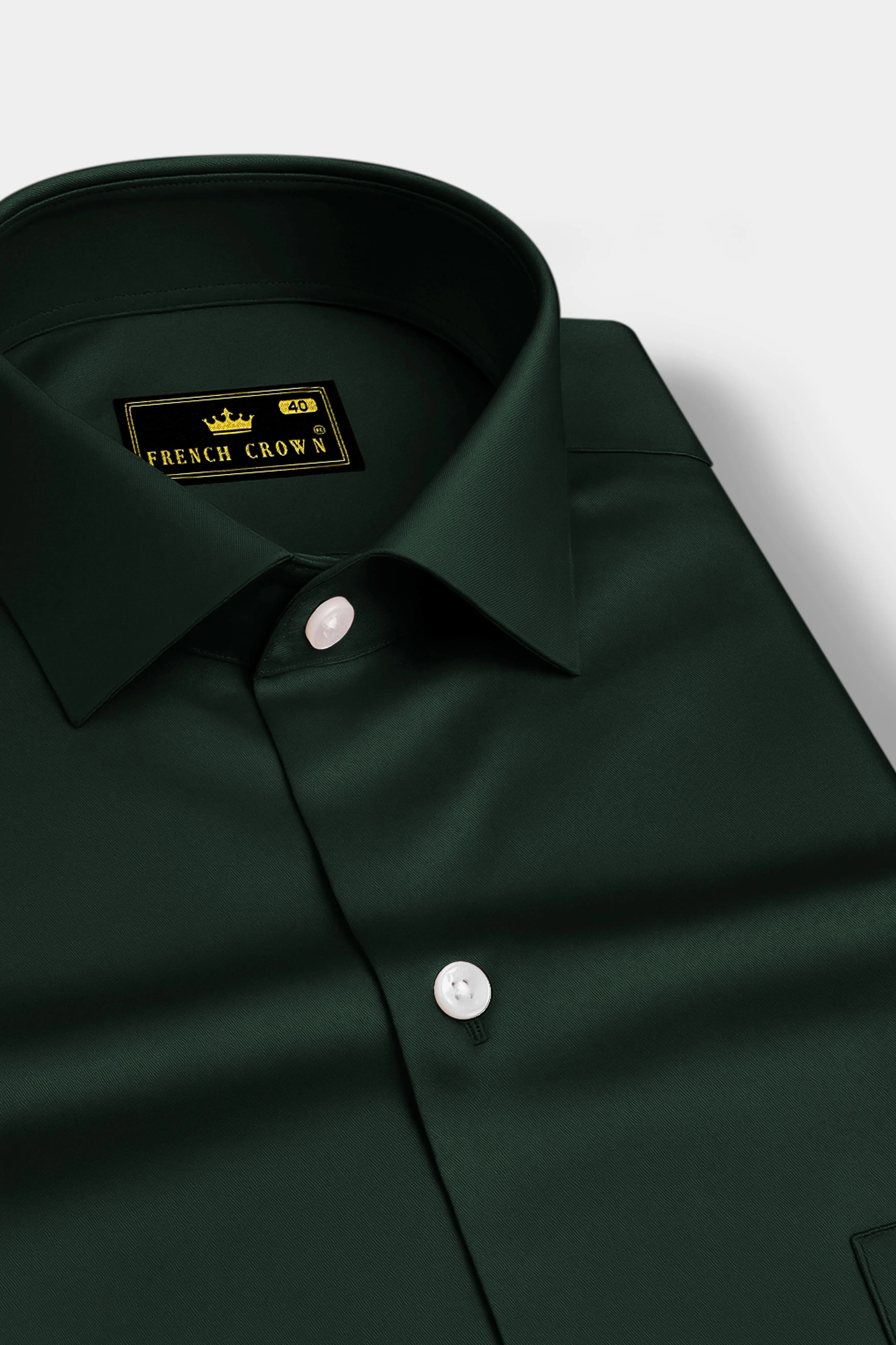 Thalvoro-Phthalo Green Subtle Sheen Super Soft Premium Cotton Dress Shirt sold by French Crown product image thumbnail 2