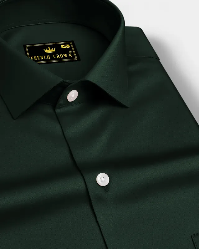 Thalvoro-Phthalo Green Subtle Sheen Super Soft Premium Cotton Dress Shirt sold by French Crown