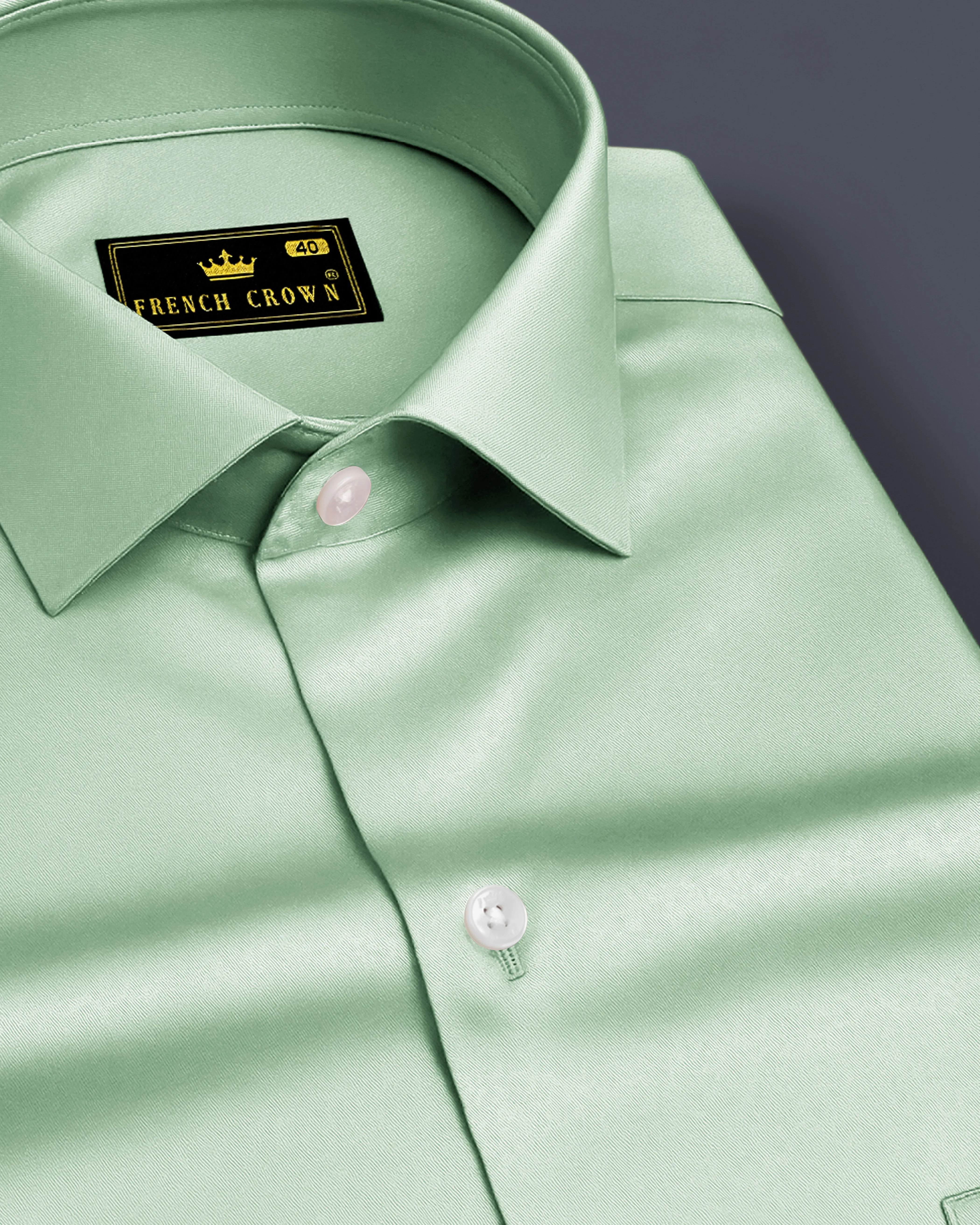 Verdoro-Spring Green Subtle Sheen Super Soft Premium Cotton Dress Shirt sold by French Crown