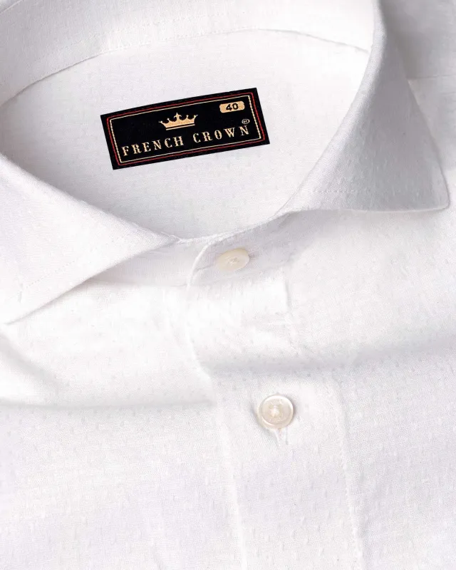 Cloud White Dobby Textured Giza Cotton Shirt sold by French Crown