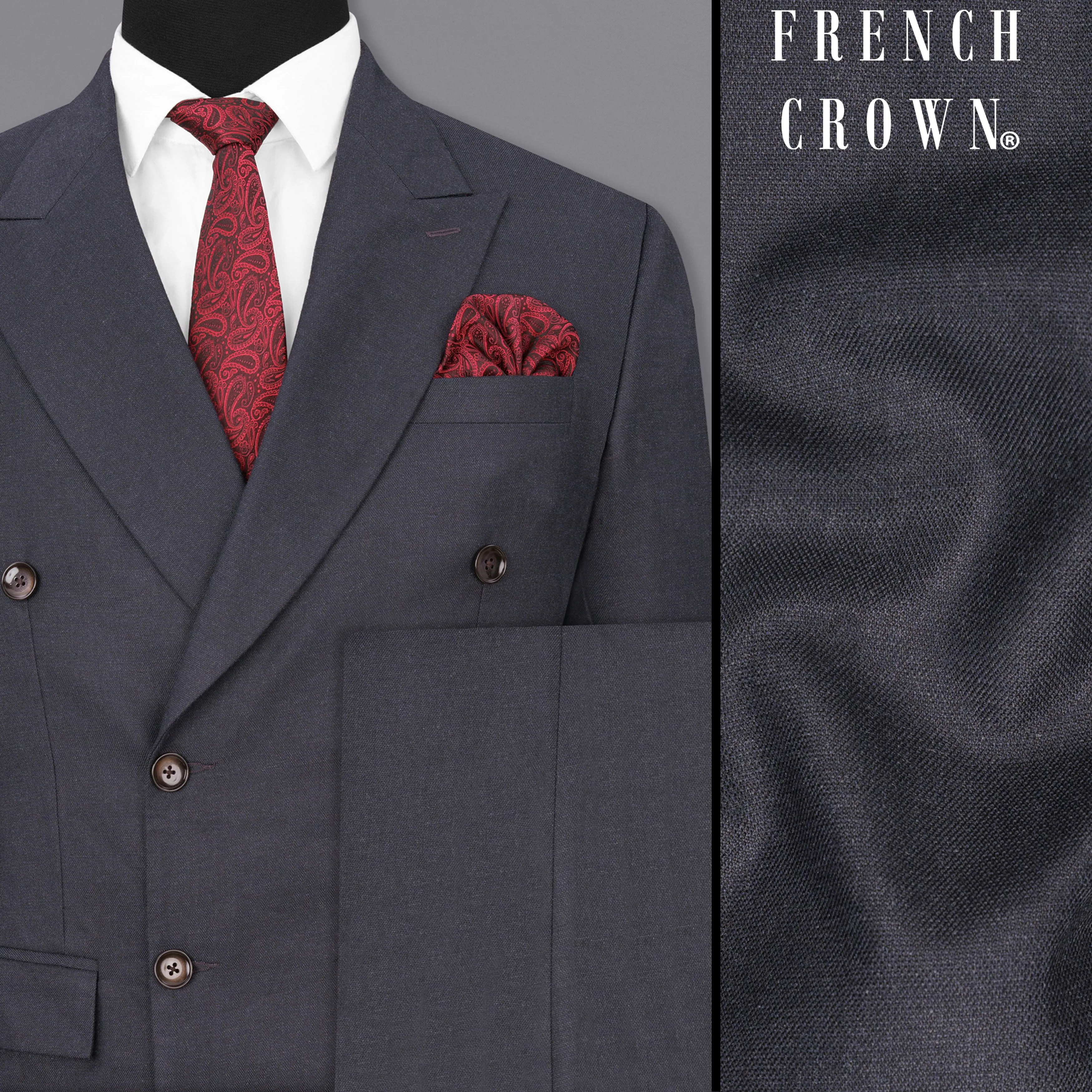 Ship Gray Double Breasted Suit sold by French Crown